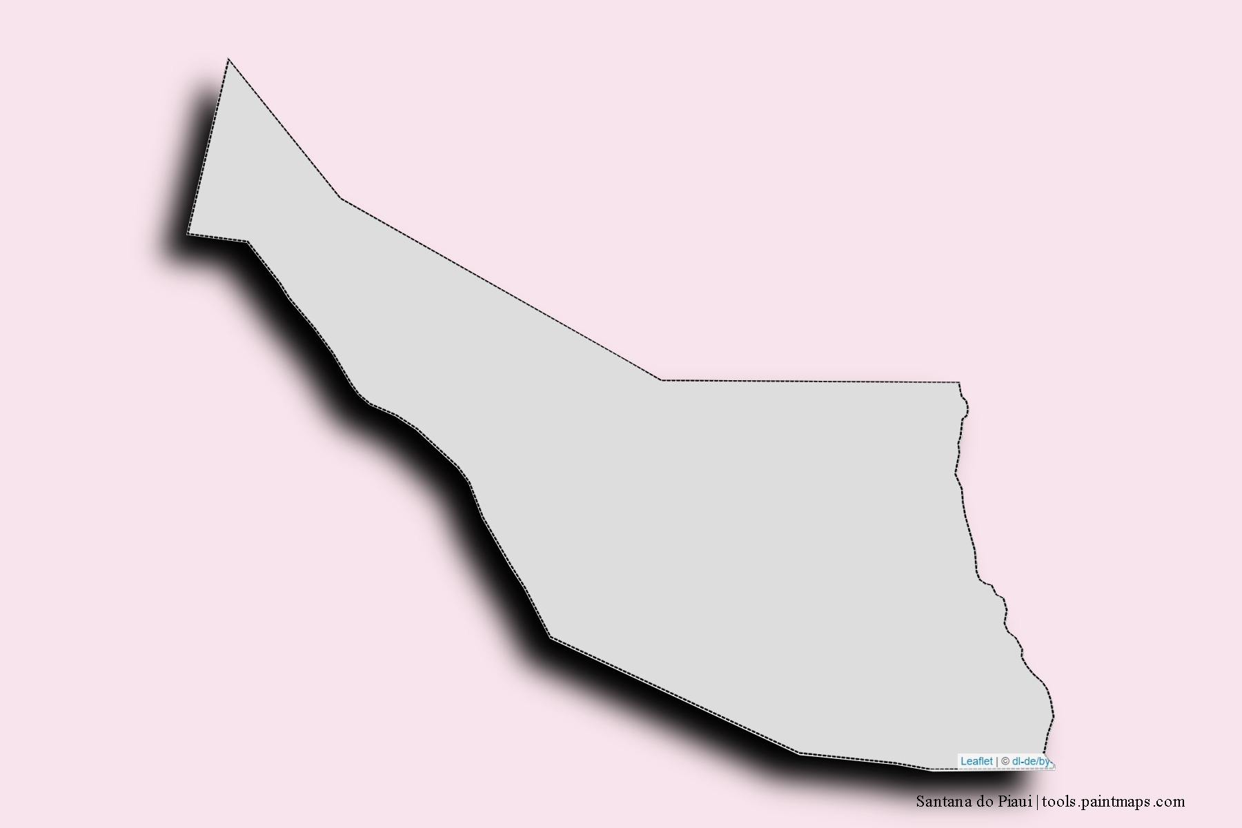 Santana do Piaui neighborhoods and villages map with 3D shadow effect