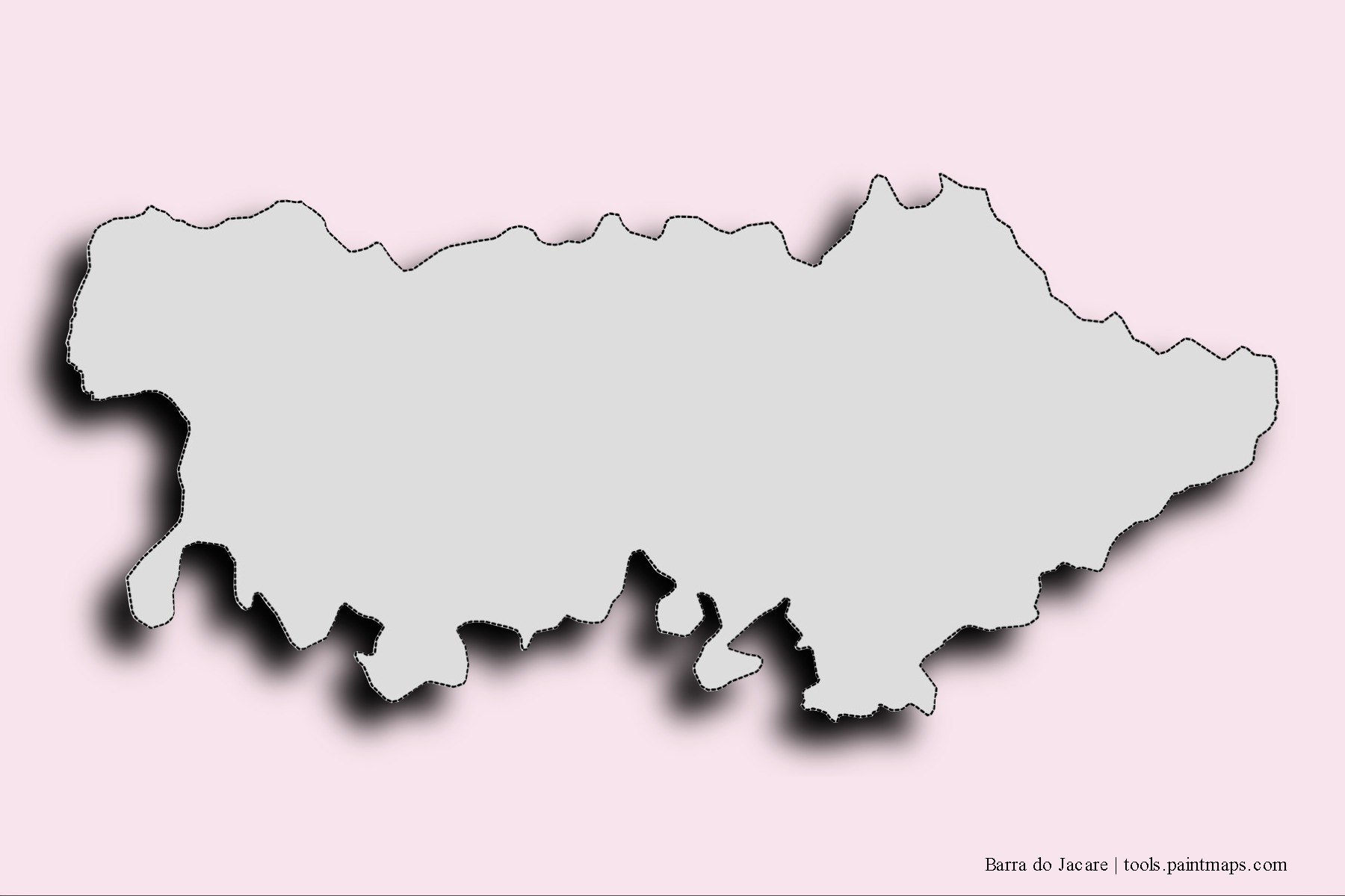 Mapa de barrios y pueblos de Barra do Jacare con efecto de sombra 3D