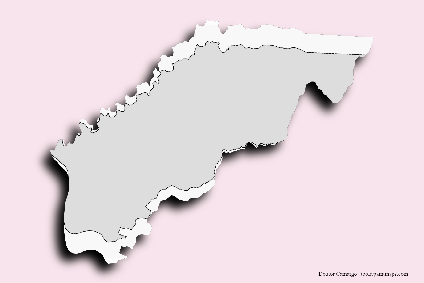 Doutor Camargo neighborhoods and villages map with 3D shadow effect