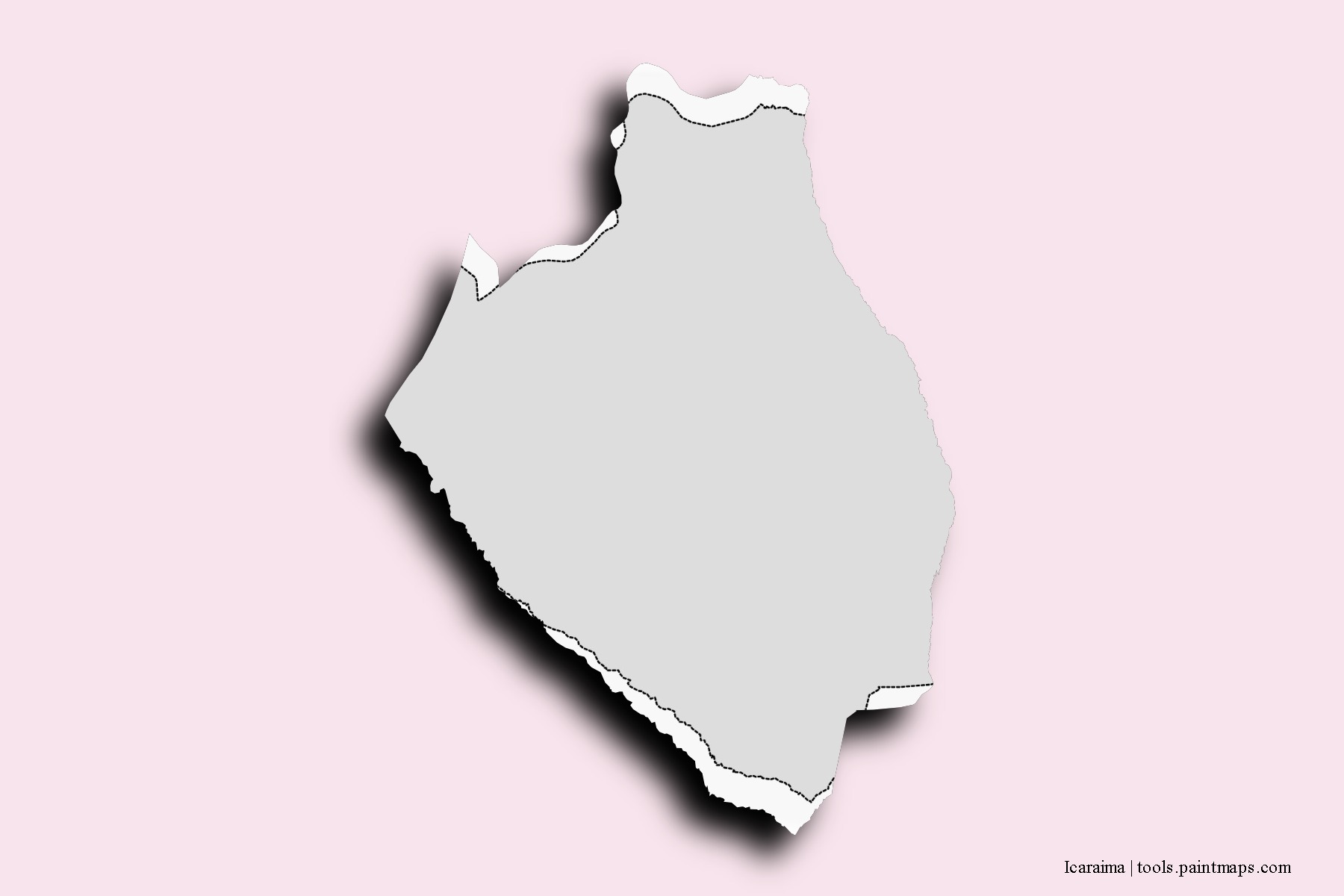 Mapa de barrios y pueblos de Icaraima con efecto de sombra 3D