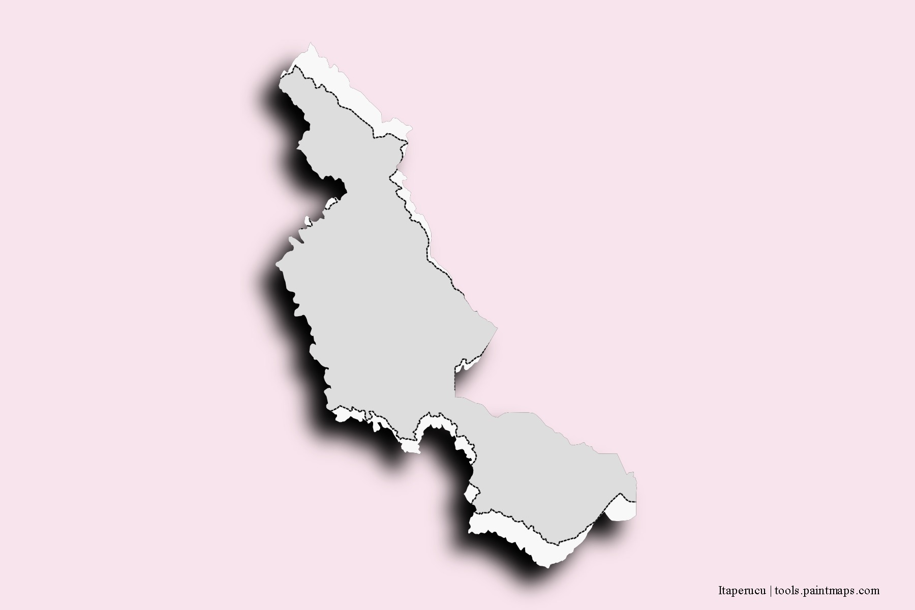 Mapa de barrios y pueblos de Itaperucu con efecto de sombra 3D