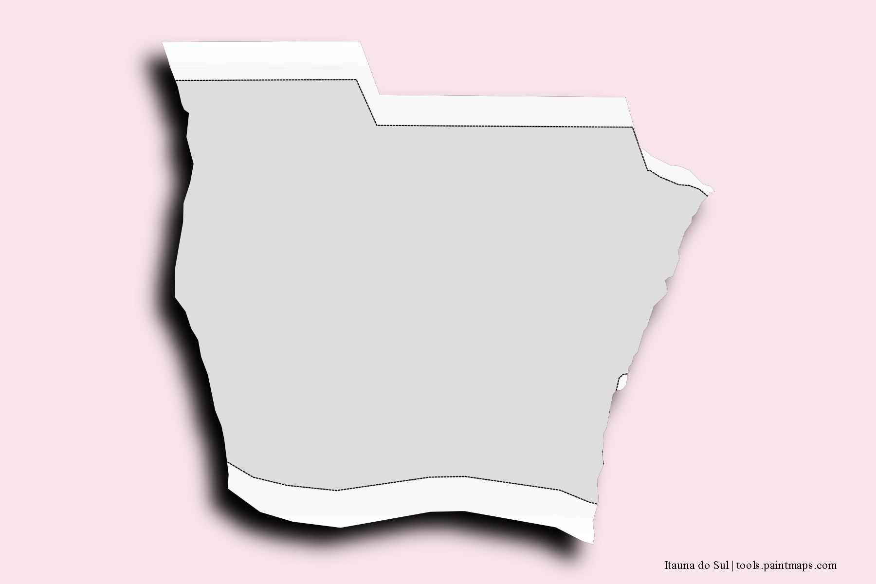 Itauna do Sul neighborhoods and villages map with 3D shadow effect