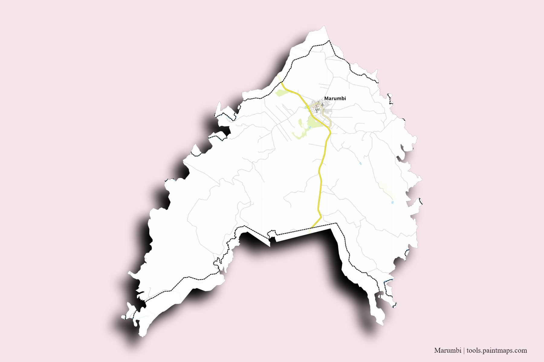 Marumbi neighborhoods and villages map with 3D shadow effect