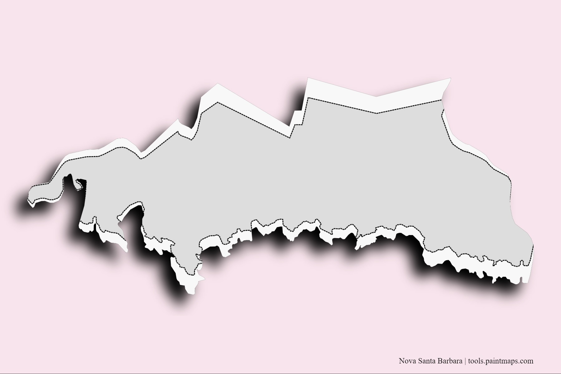 Nova Santa Barbara neighborhoods and villages map with 3D shadow effect