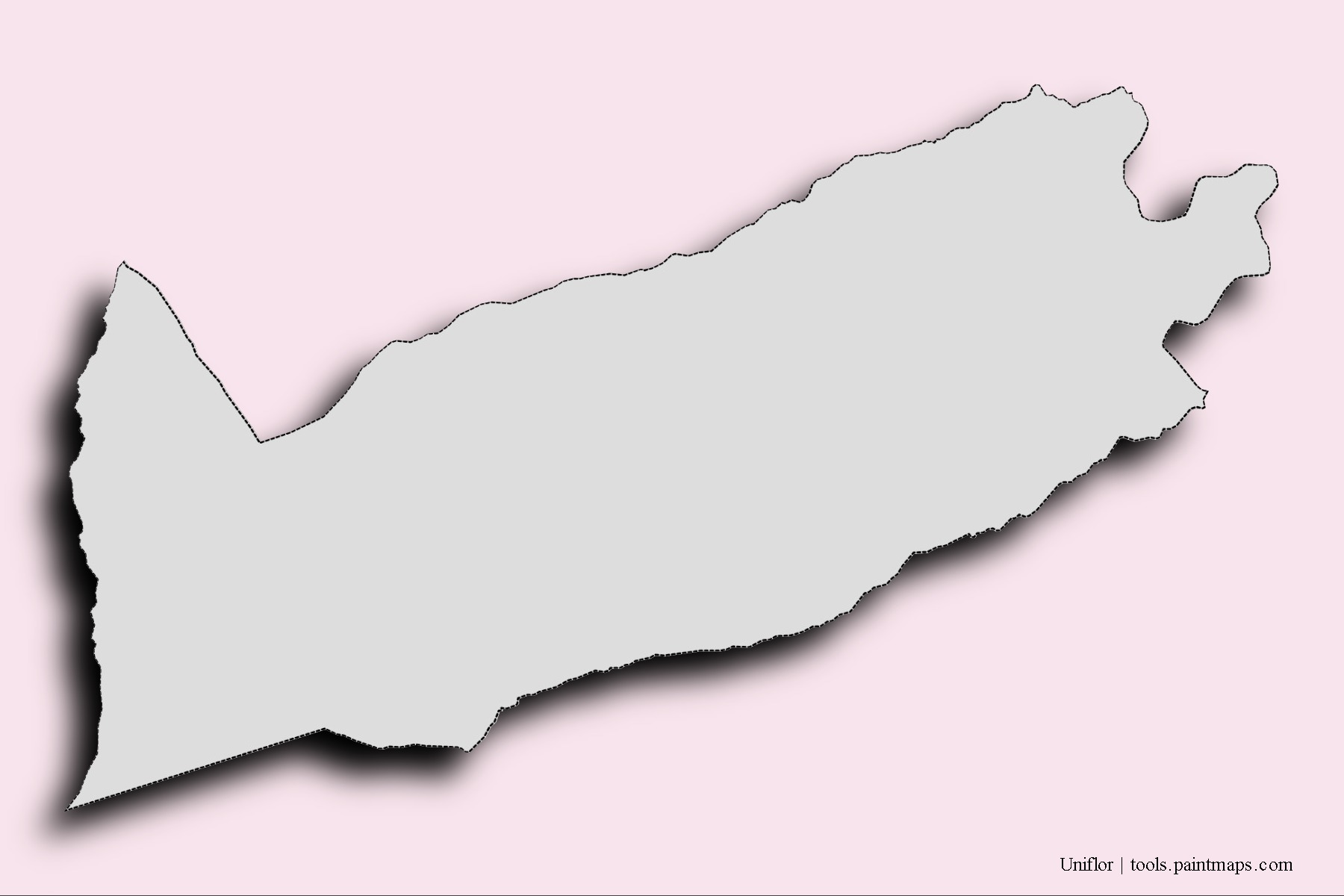 Uniflor neighborhoods and villages map with 3D shadow effect