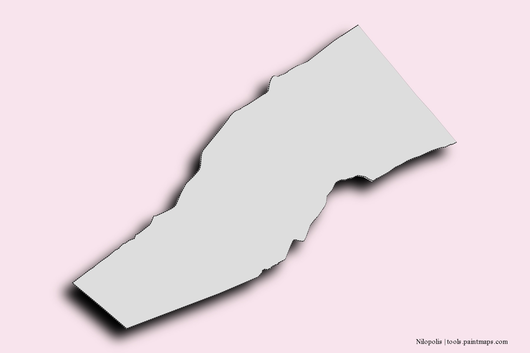 Mapa de barrios y pueblos de Nilopolis con efecto de sombra 3D