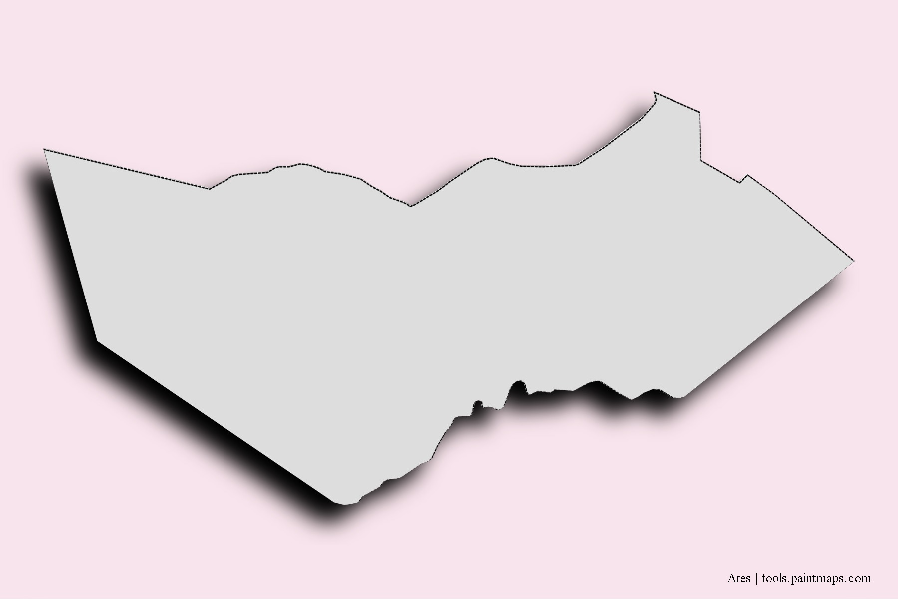 Ares neighborhoods and villages map with 3D shadow effect