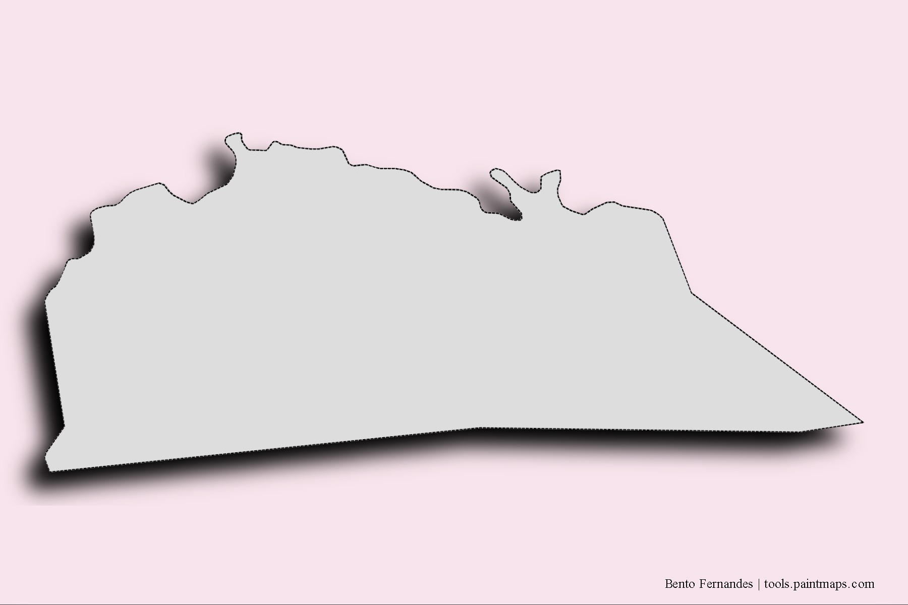 3D gölge efektli Bento Fernandes mahalleleri ve köyleri haritası