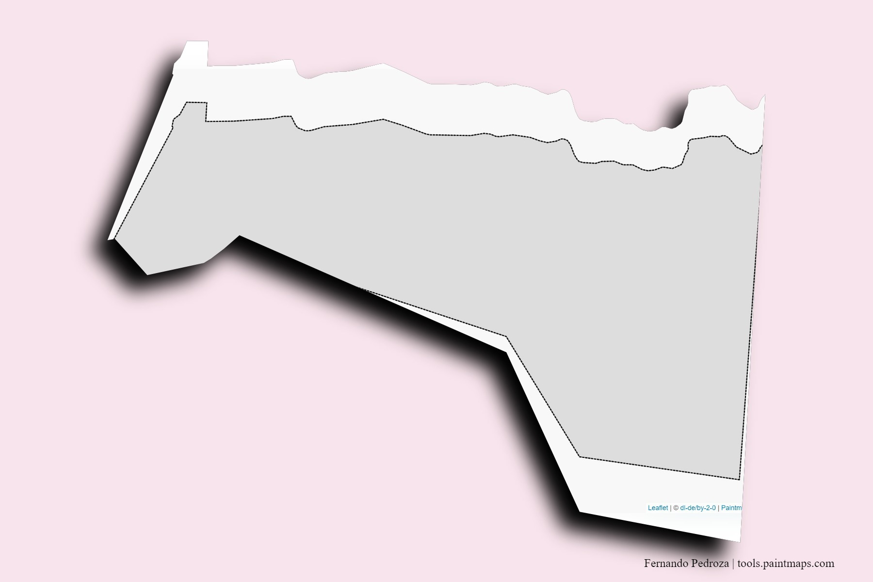 Fernando Pedroza neighborhoods and villages map with 3D shadow effect