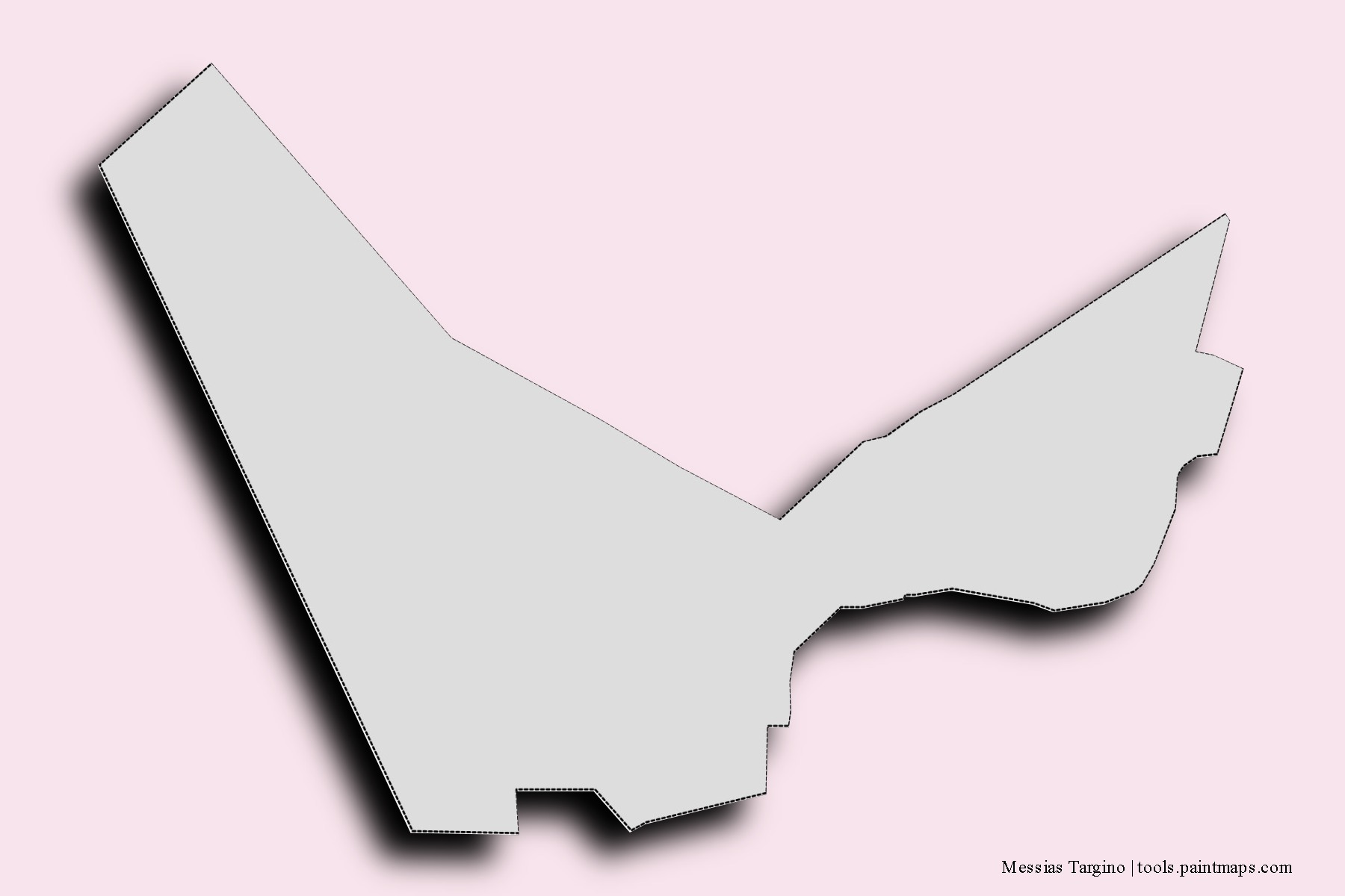 Messias Targino neighborhoods and villages map with 3D shadow effect