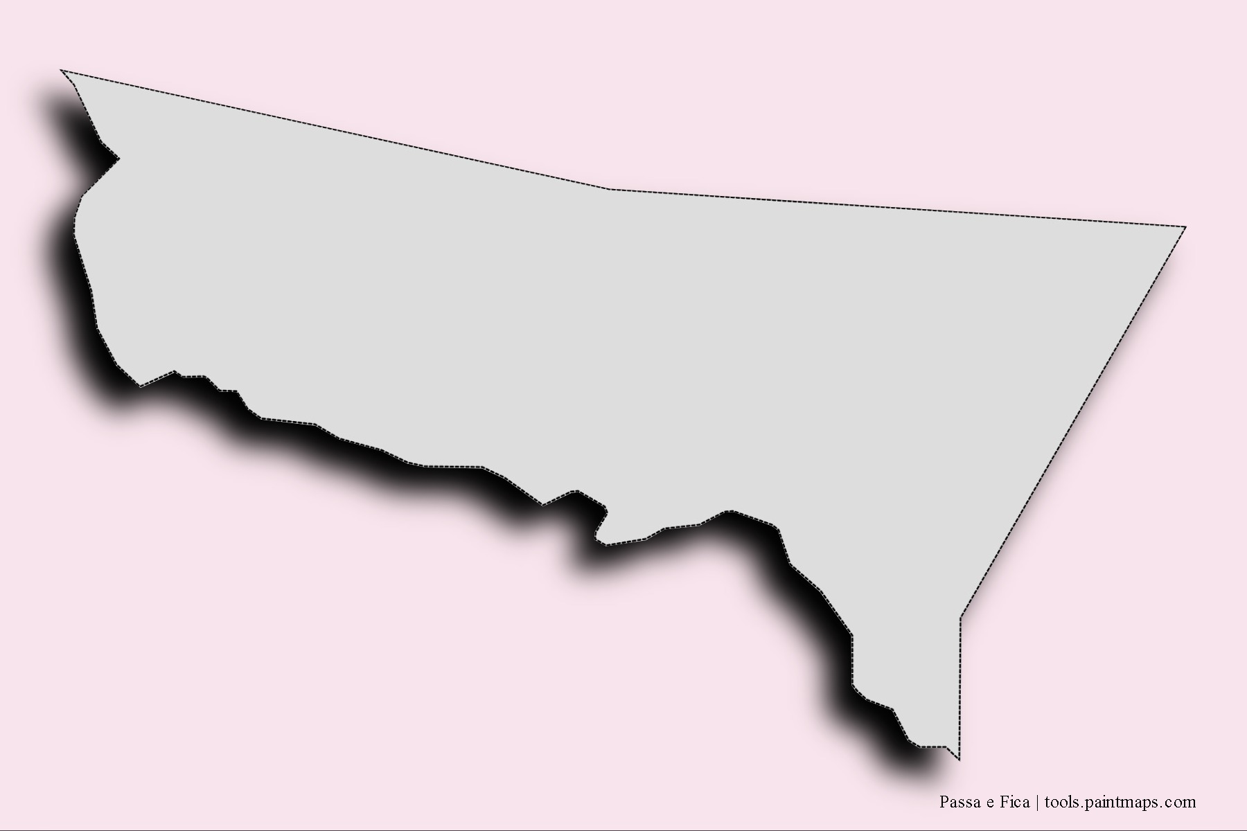 Mapa de barrios y pueblos de Passa e Fica con efecto de sombra 3D