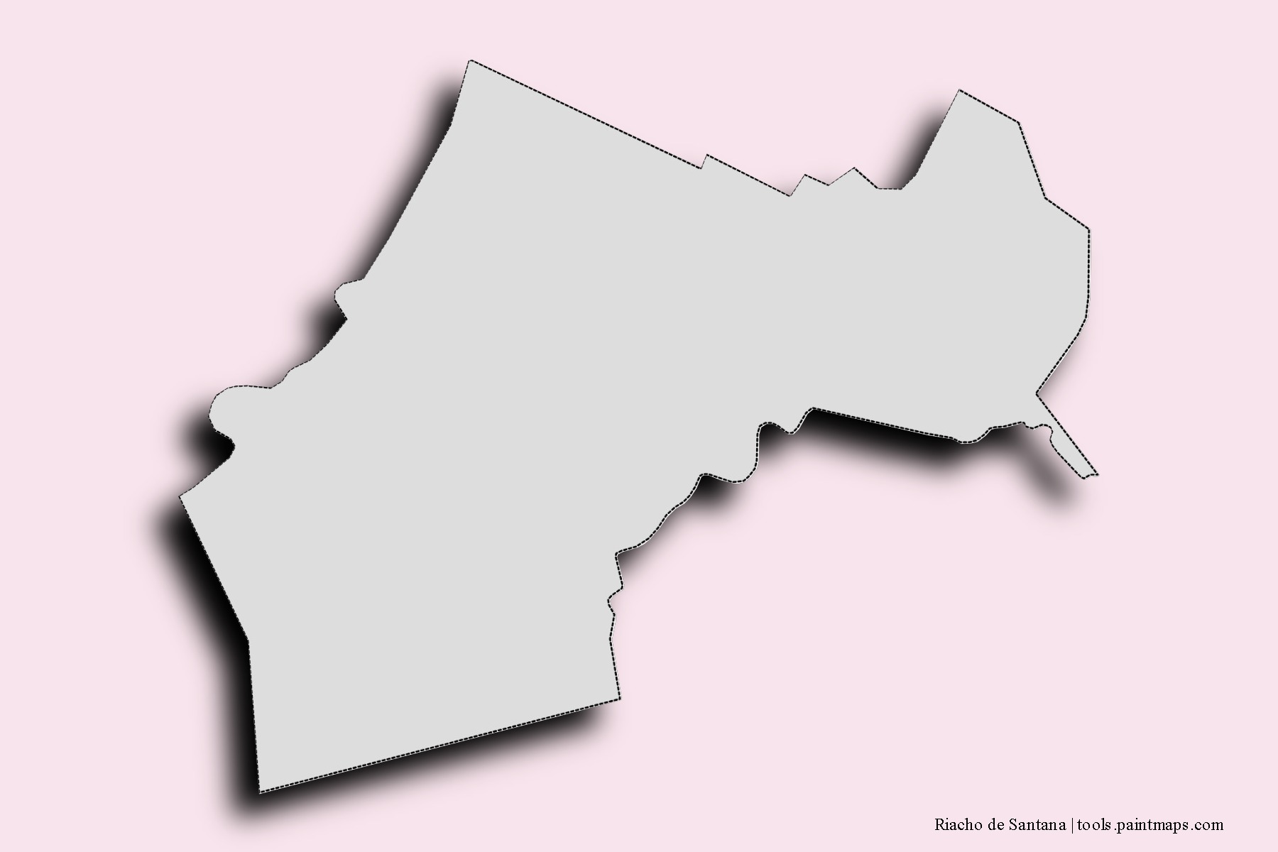 Mapa de barrios y pueblos de Riacho de Santana con efecto de sombra 3D