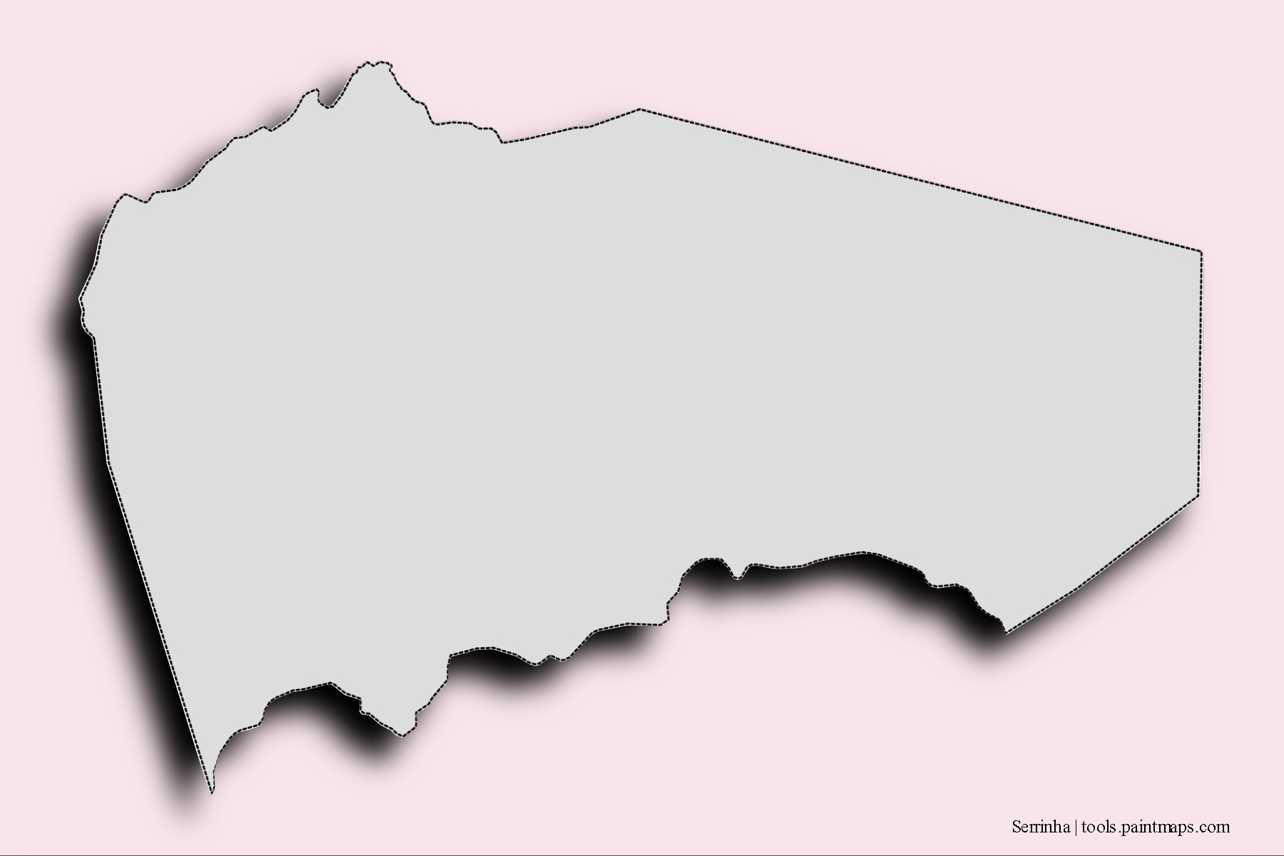 Serrinha neighborhoods and villages map with 3D shadow effect