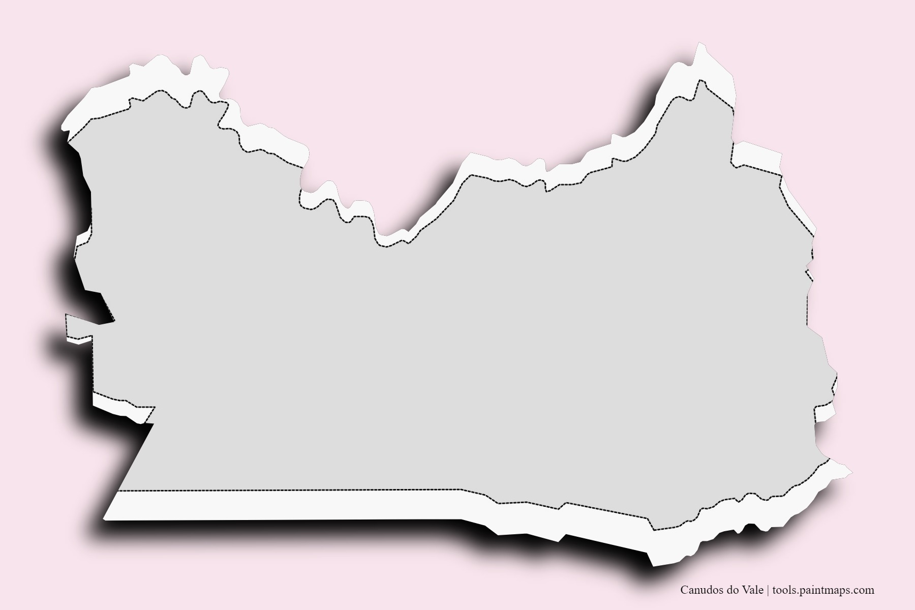 Canudos do Vale neighborhoods and villages map with 3D shadow effect