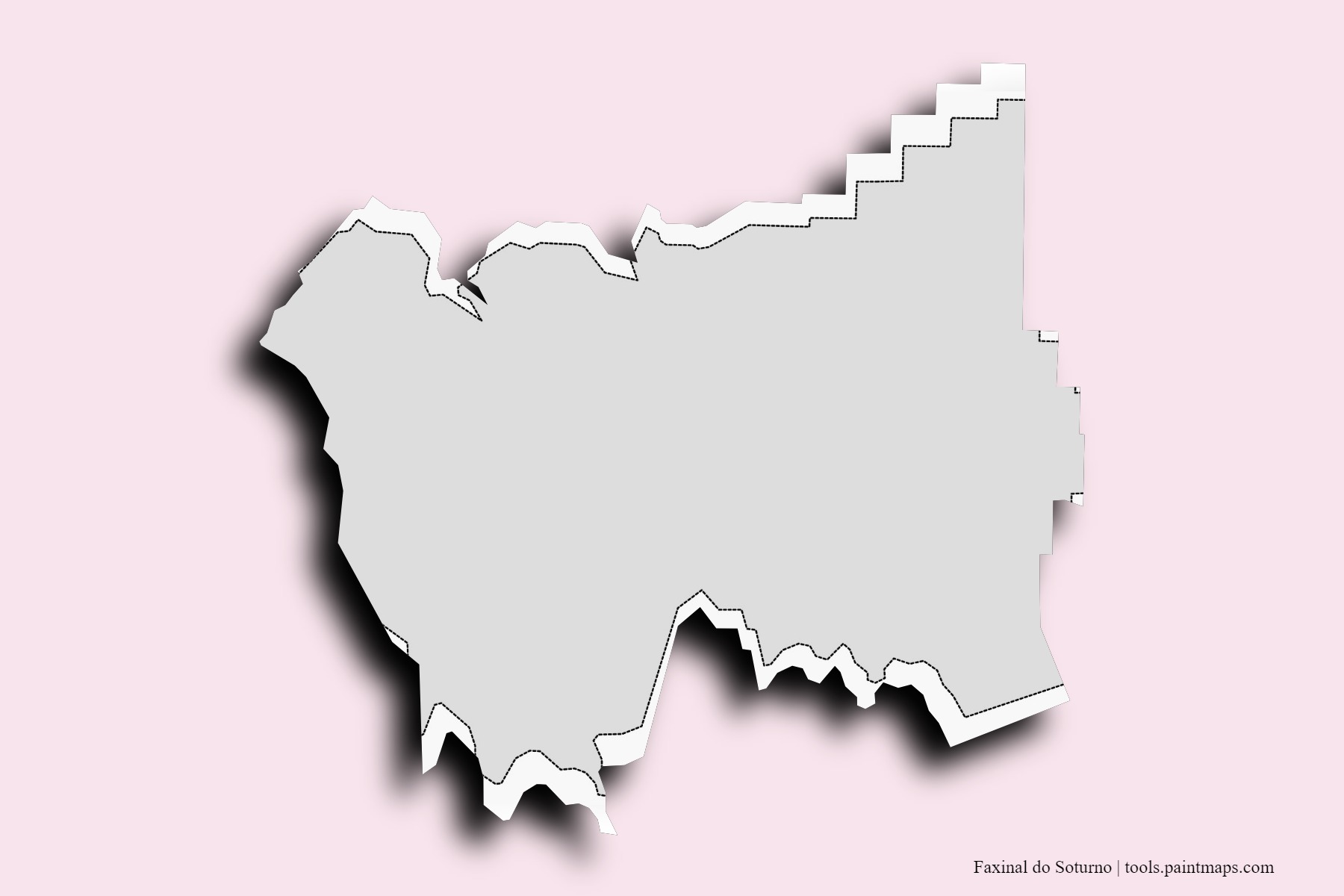 Mapa de barrios y pueblos de Faxinal do Soturno con efecto de sombra 3D