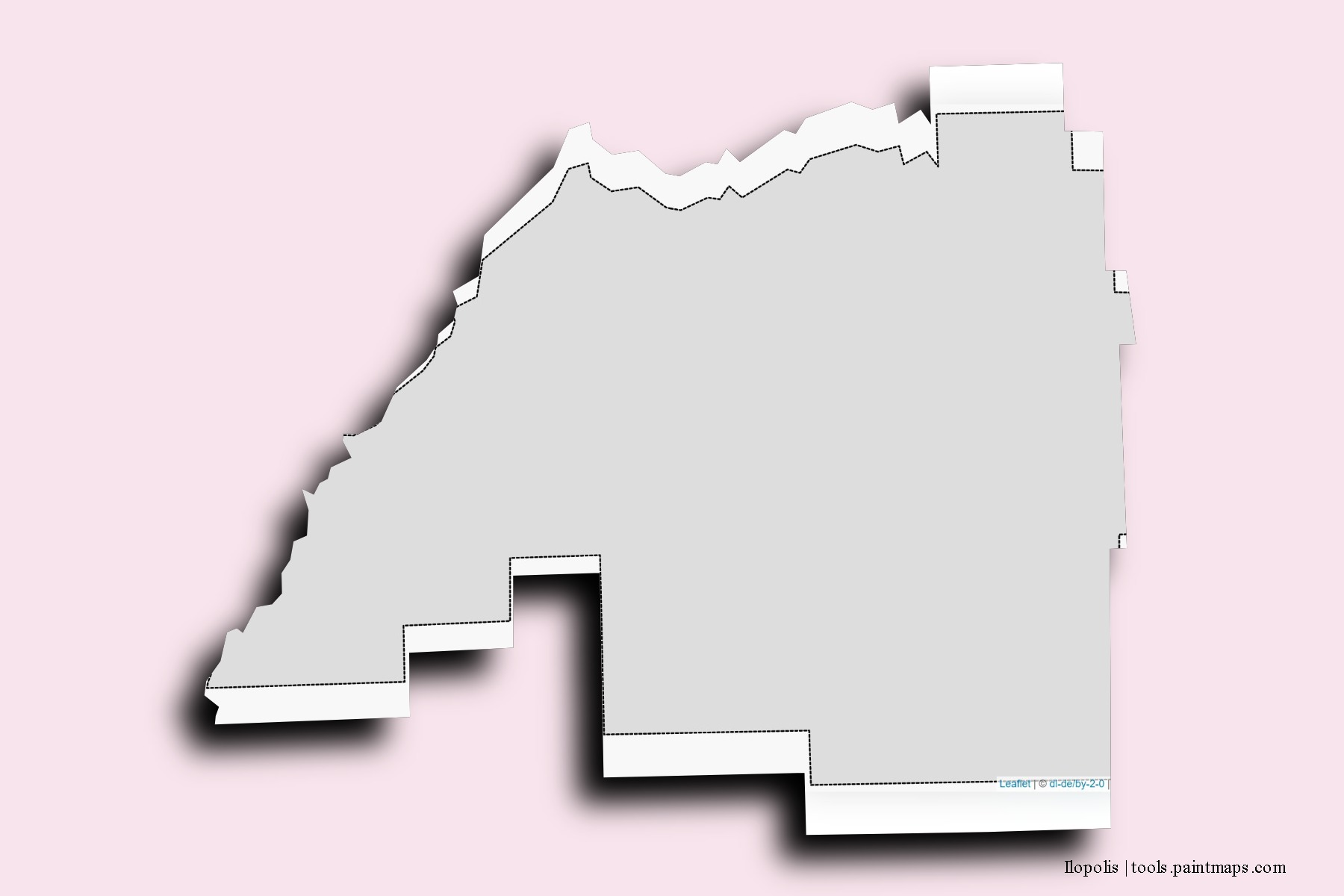 Ilopolis neighborhoods and villages map with 3D shadow effect