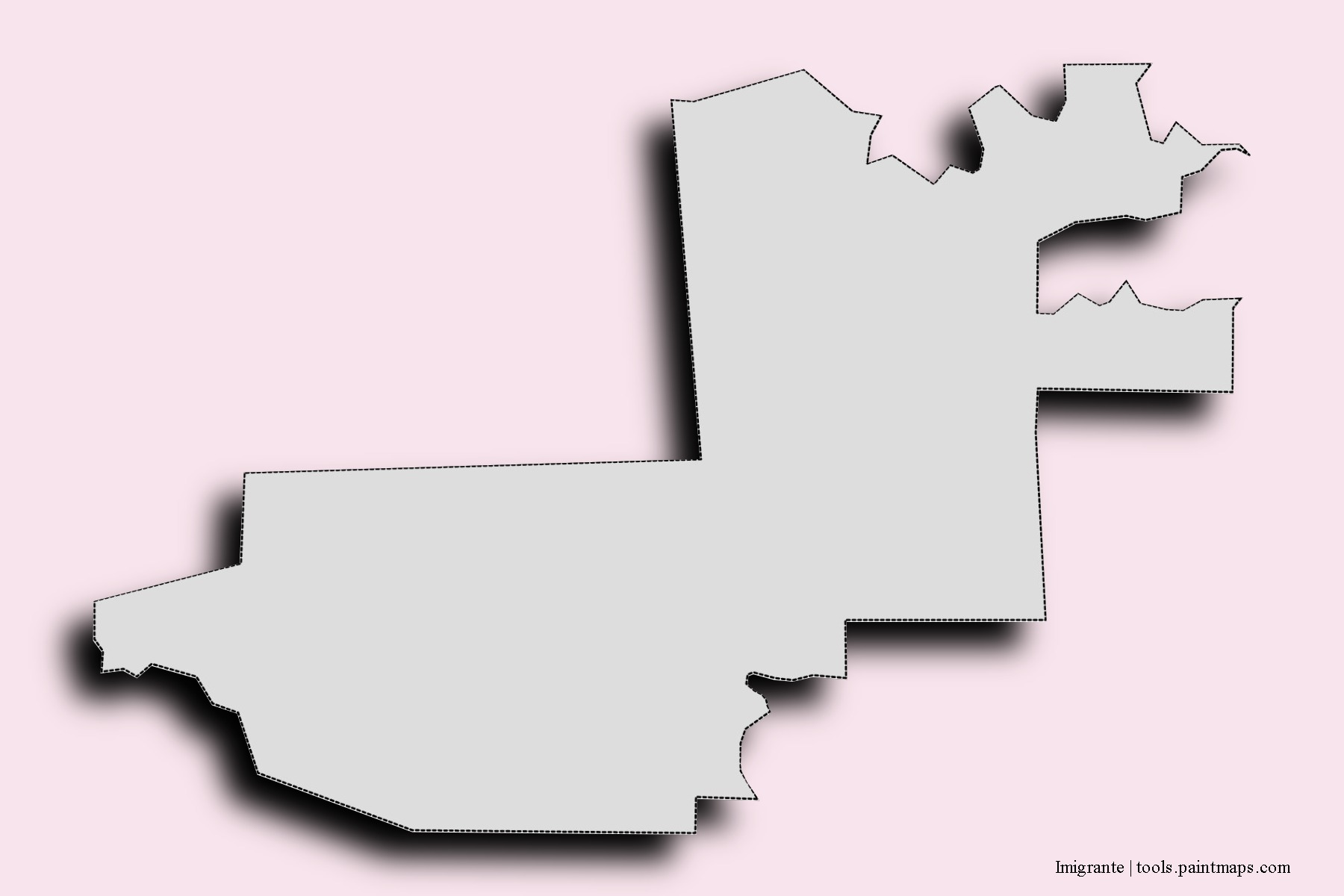 Mapa de barrios y pueblos de Imigrante con efecto de sombra 3D