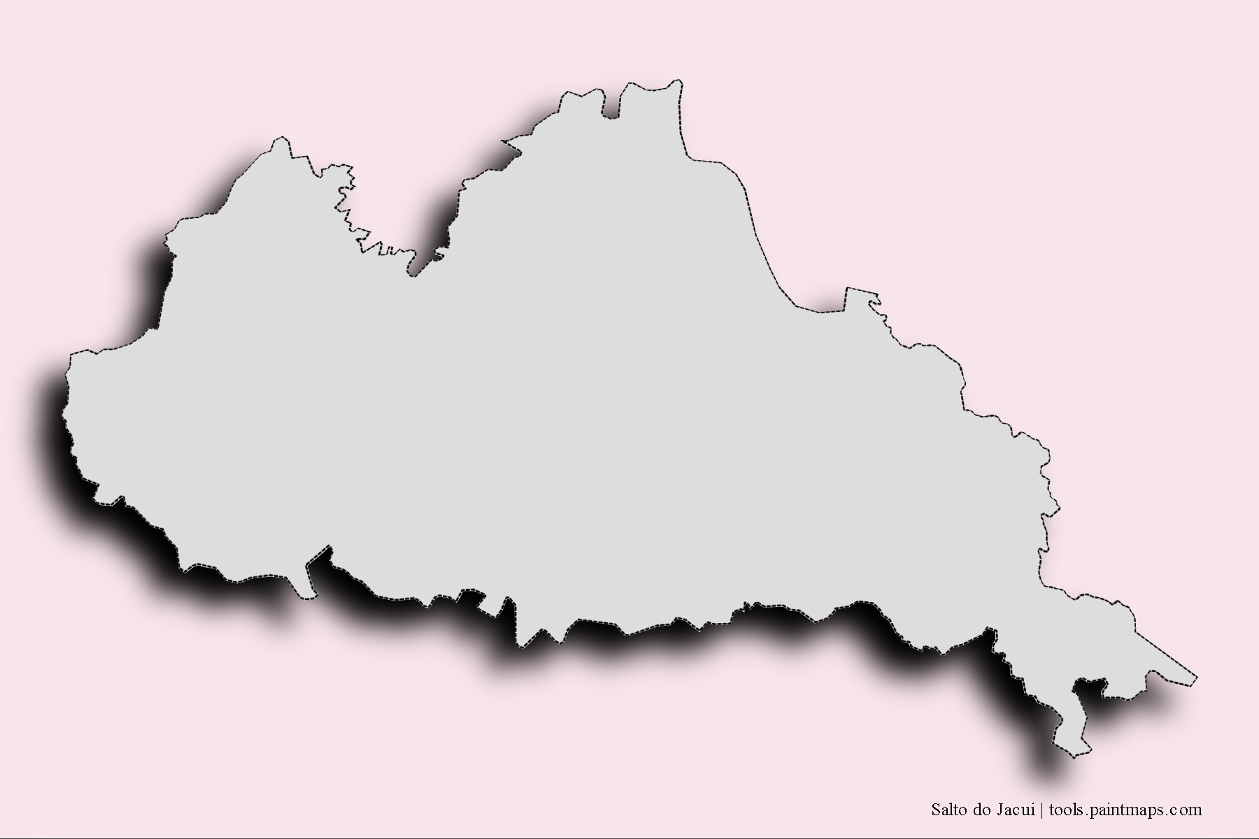 Mapa de barrios y pueblos de Salto do Jacui con efecto de sombra 3D