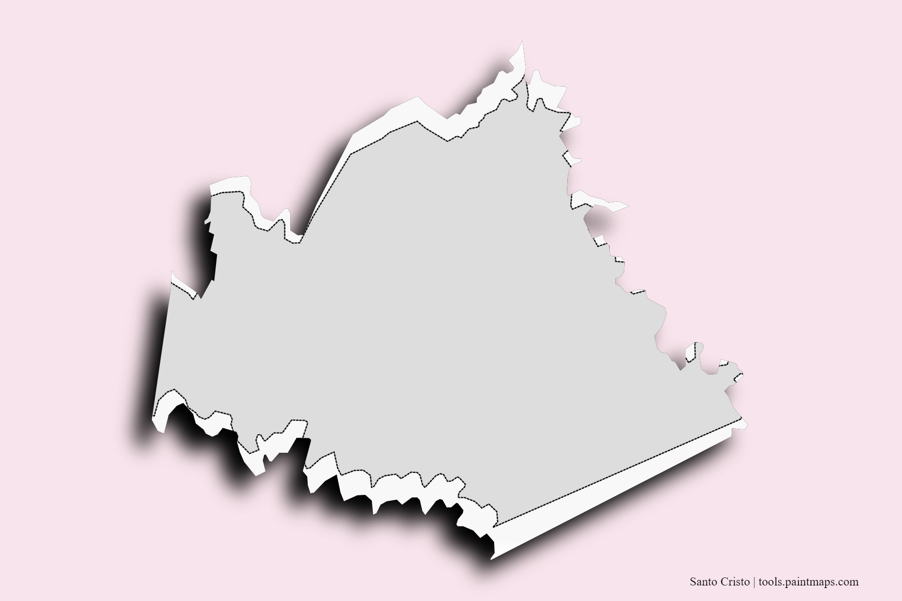 Mapa de barrios y pueblos de Santo Cristo con efecto de sombra 3D