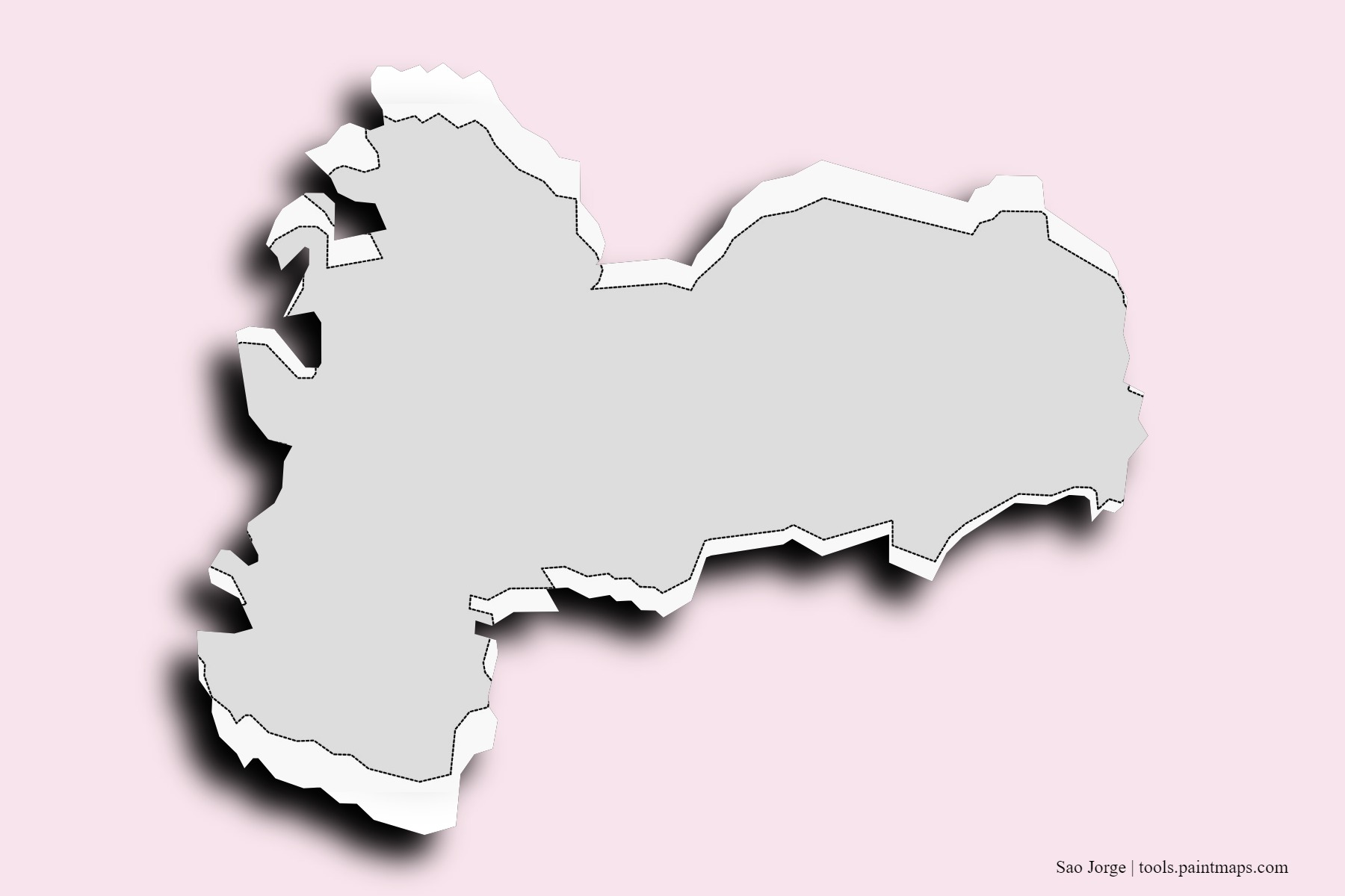 Mapa de barrios y pueblos de Sao Jorge con efecto de sombra 3D