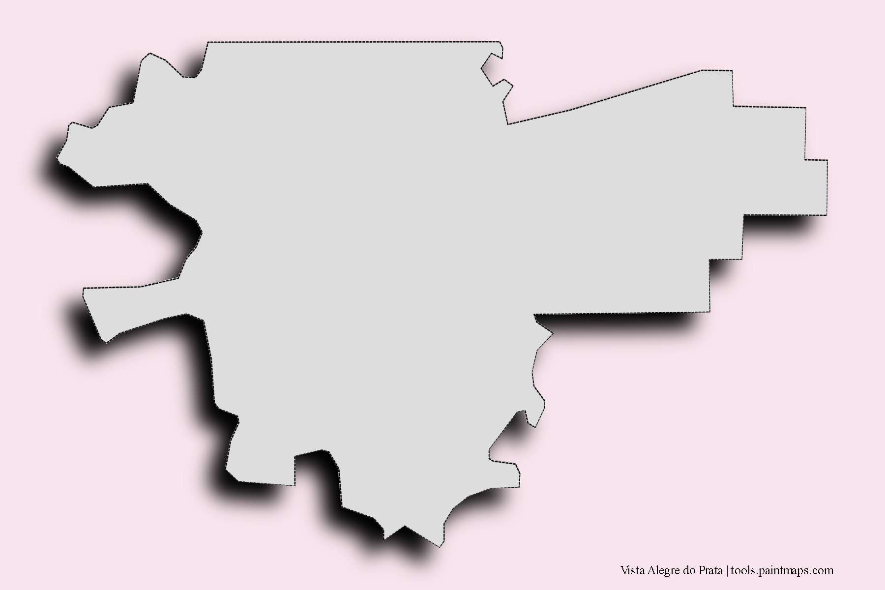 Mapa de barrios y pueblos de Vista Alegre do Prata con efecto de sombra 3D