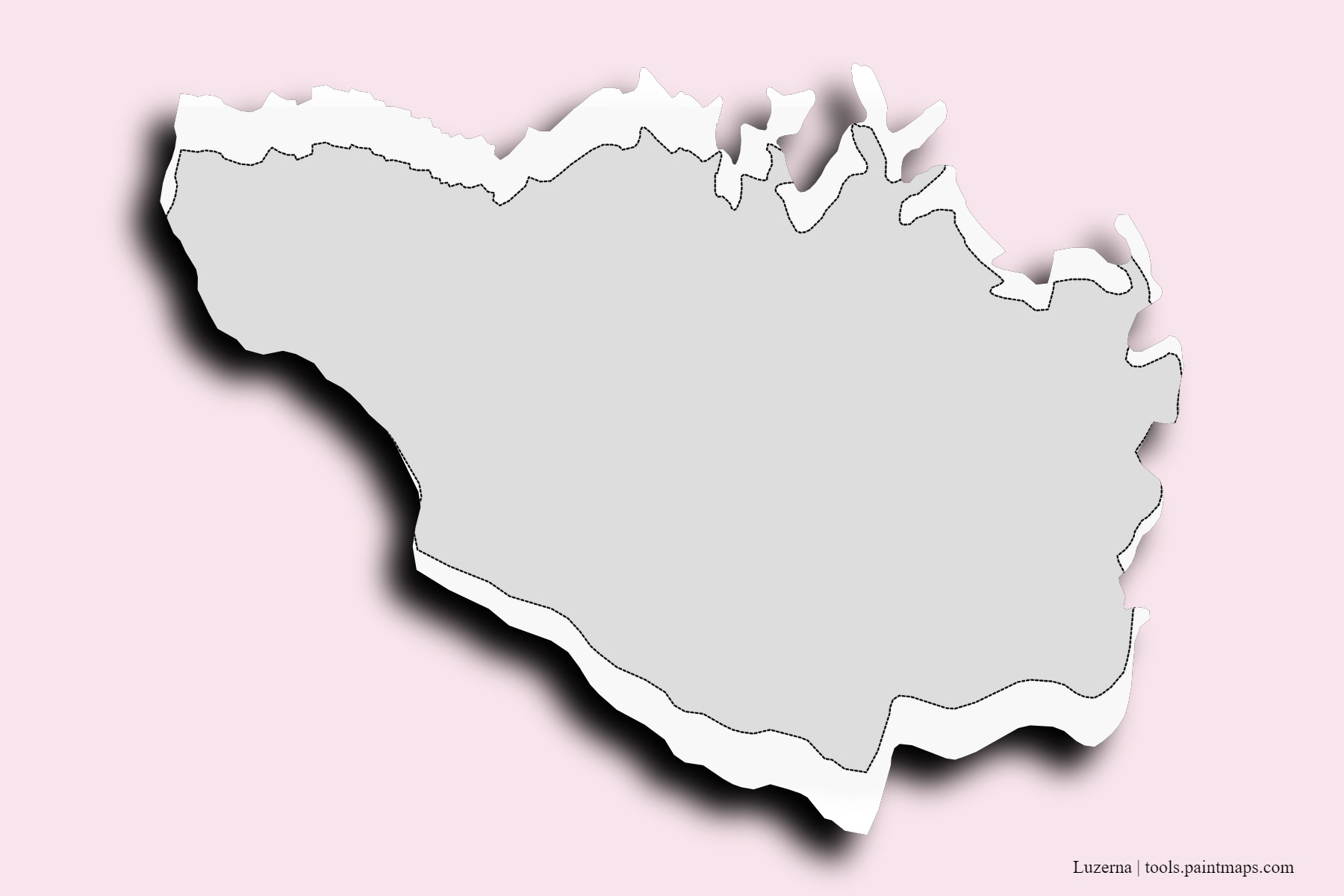 Mapa de barrios y pueblos de Luzerna con efecto de sombra 3D