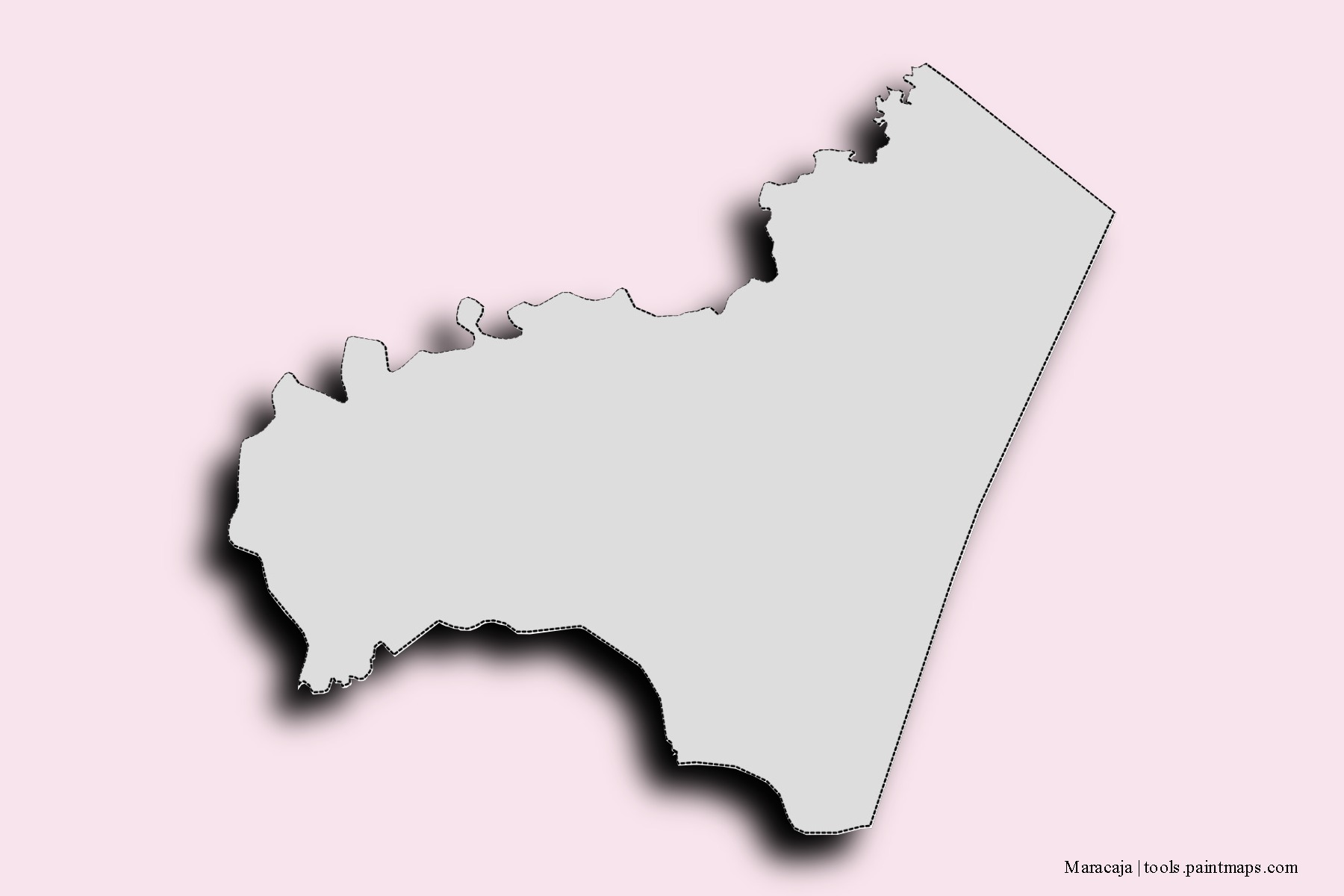 Mapa de barrios y pueblos de Maracaja con efecto de sombra 3D