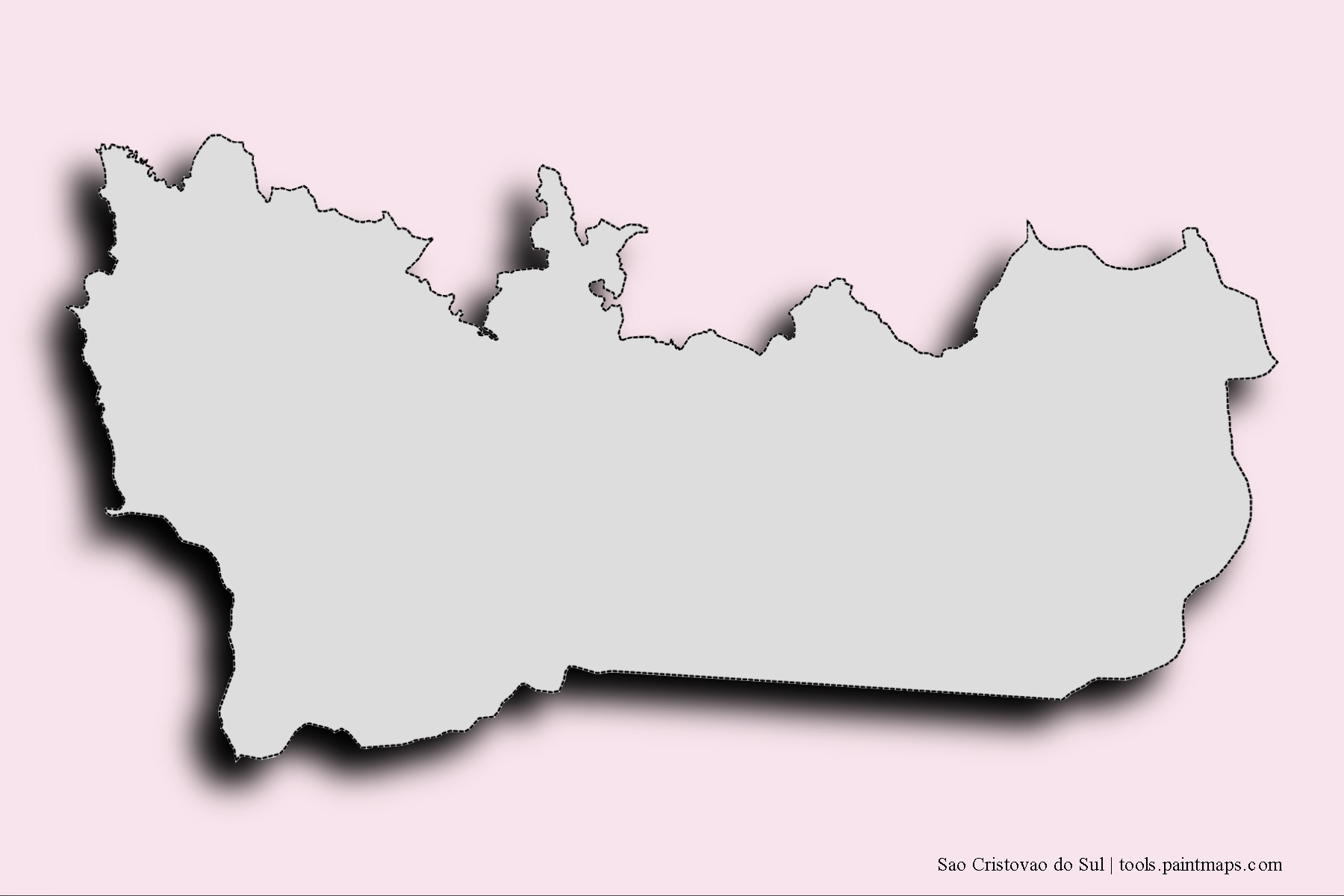 Sao Cristovao do Sul neighborhoods and villages map with 3D shadow effect