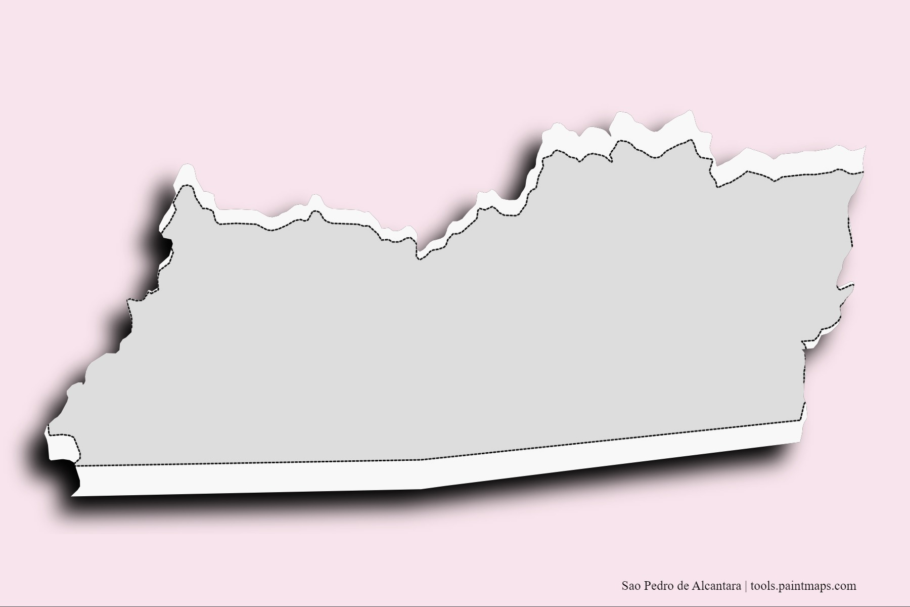 Sao Pedro de Alcantara neighborhoods and villages map with 3D shadow effect