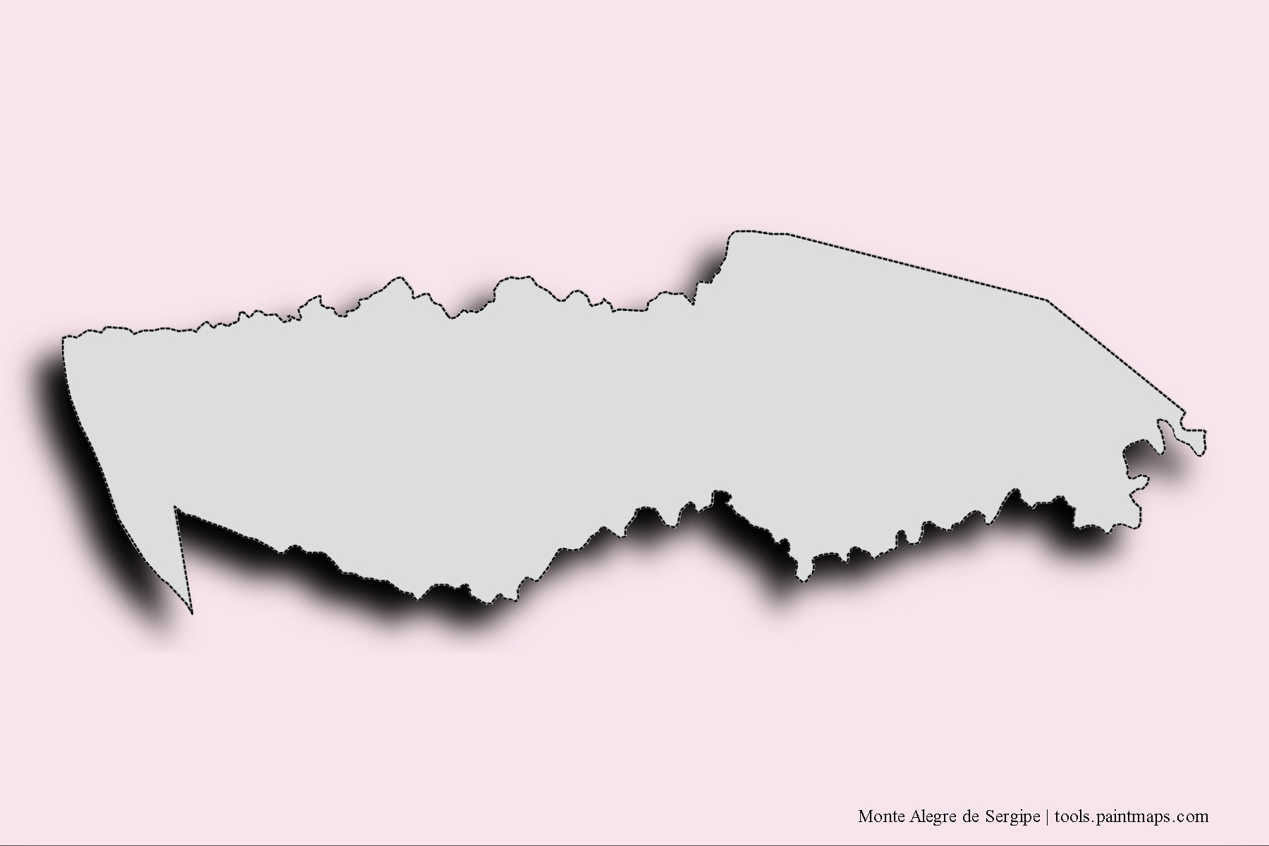 Monte Alegre de Sergipe neighborhoods and villages map with 3D shadow effect