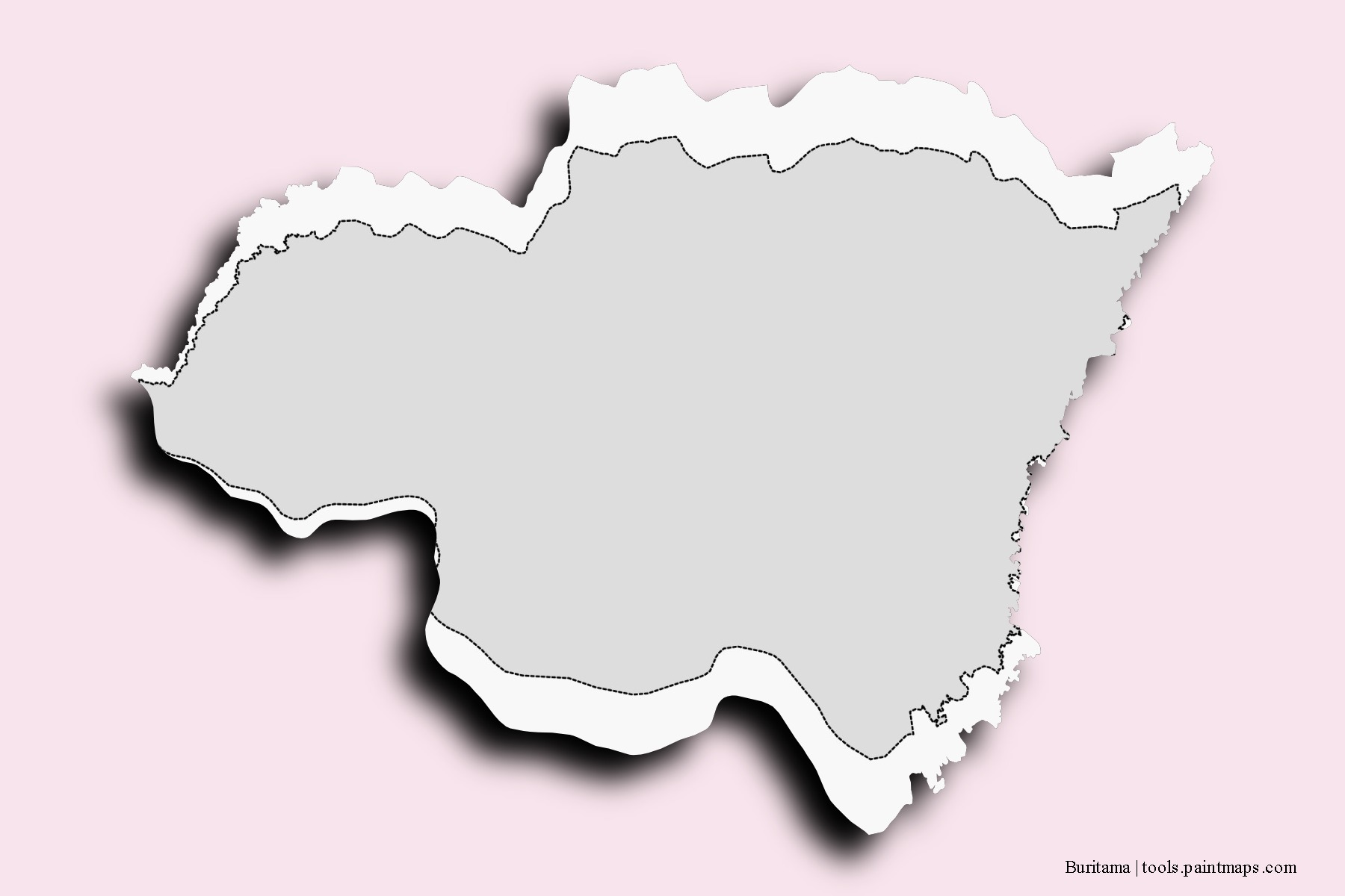 Mapa de barrios y pueblos de Buritama con efecto de sombra 3D