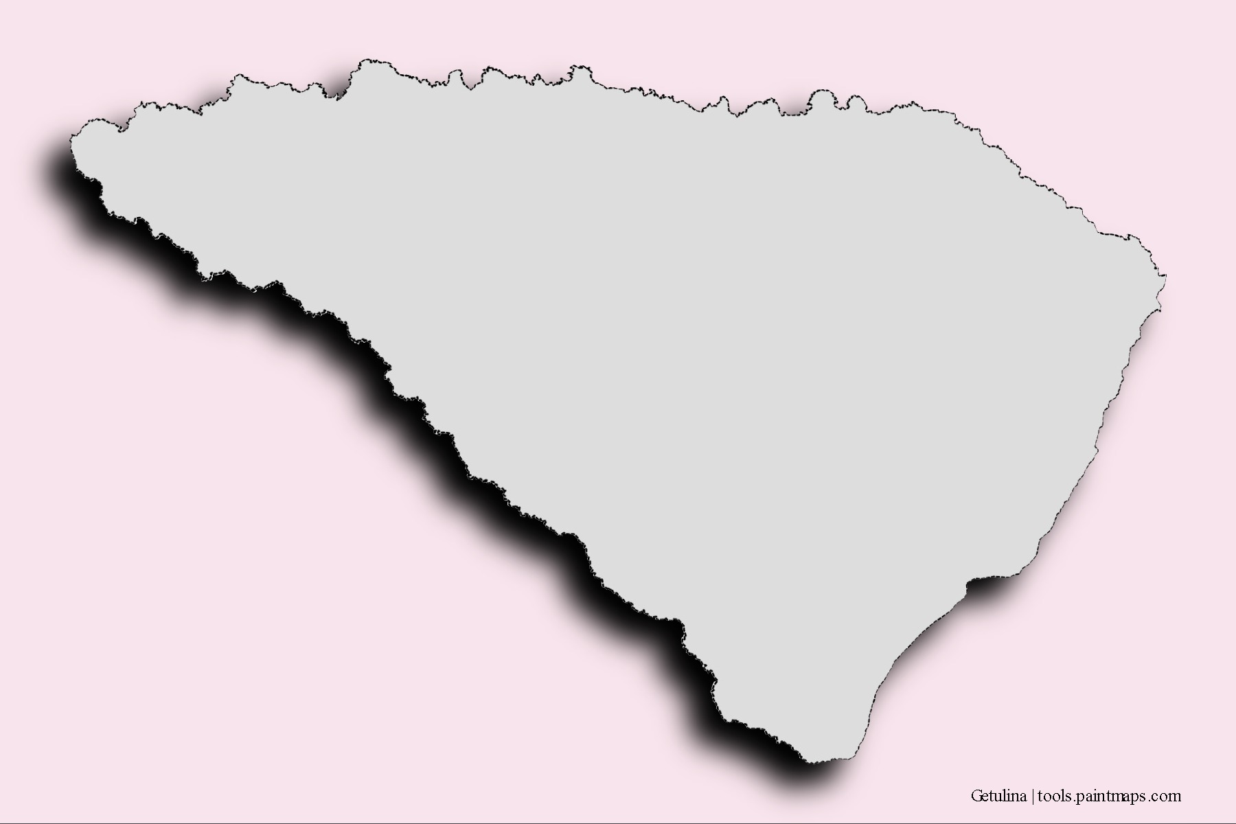 Mapa de barrios y pueblos de Getulina con efecto de sombra 3D