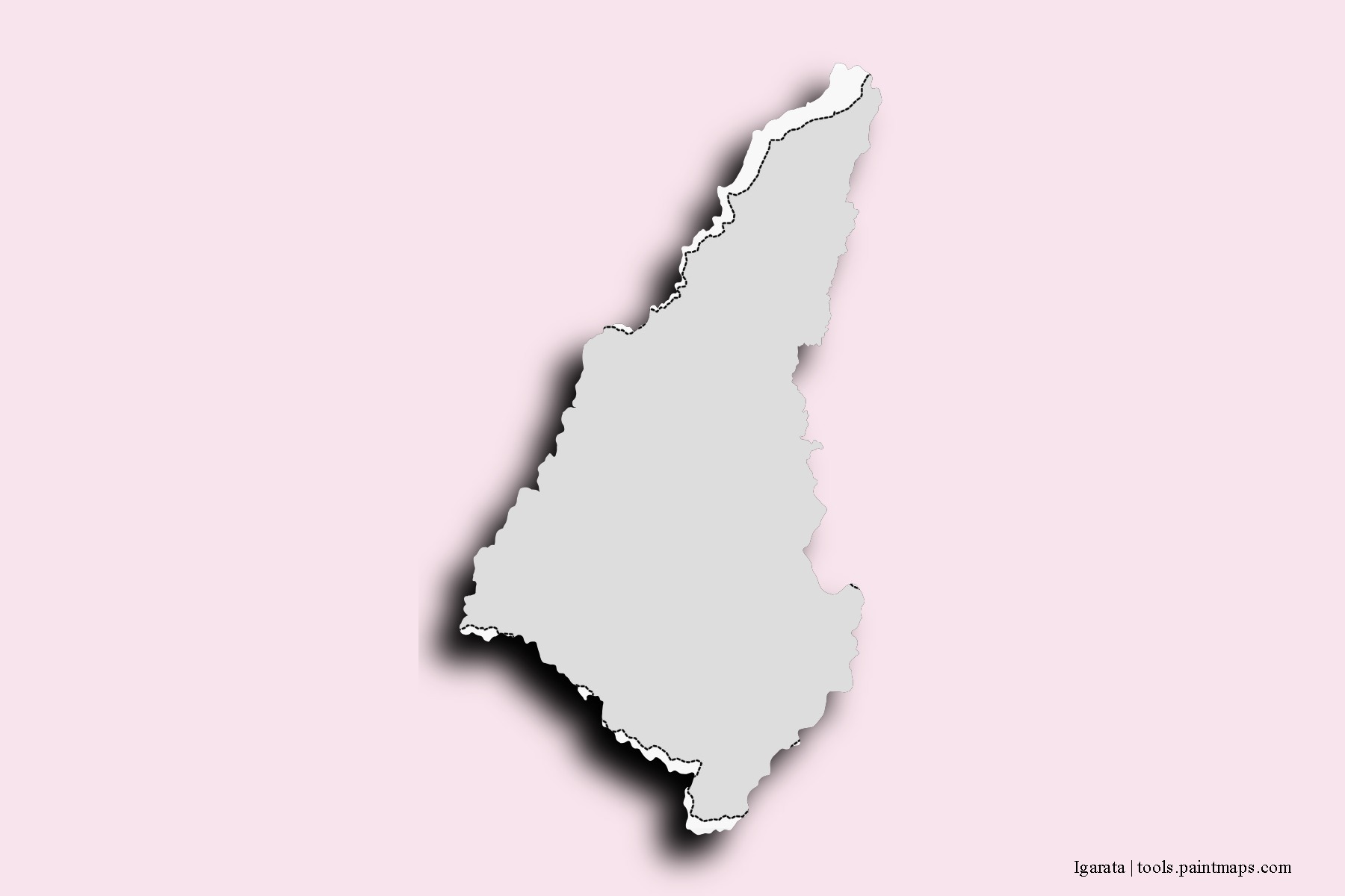 Mapa de barrios y pueblos de Igarata con efecto de sombra 3D