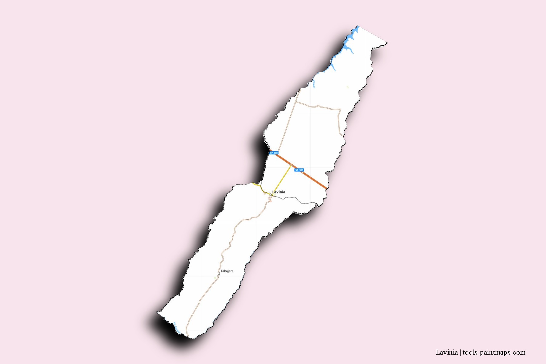 Mapa de barrios y pueblos de Lavinia con efecto de sombra 3D