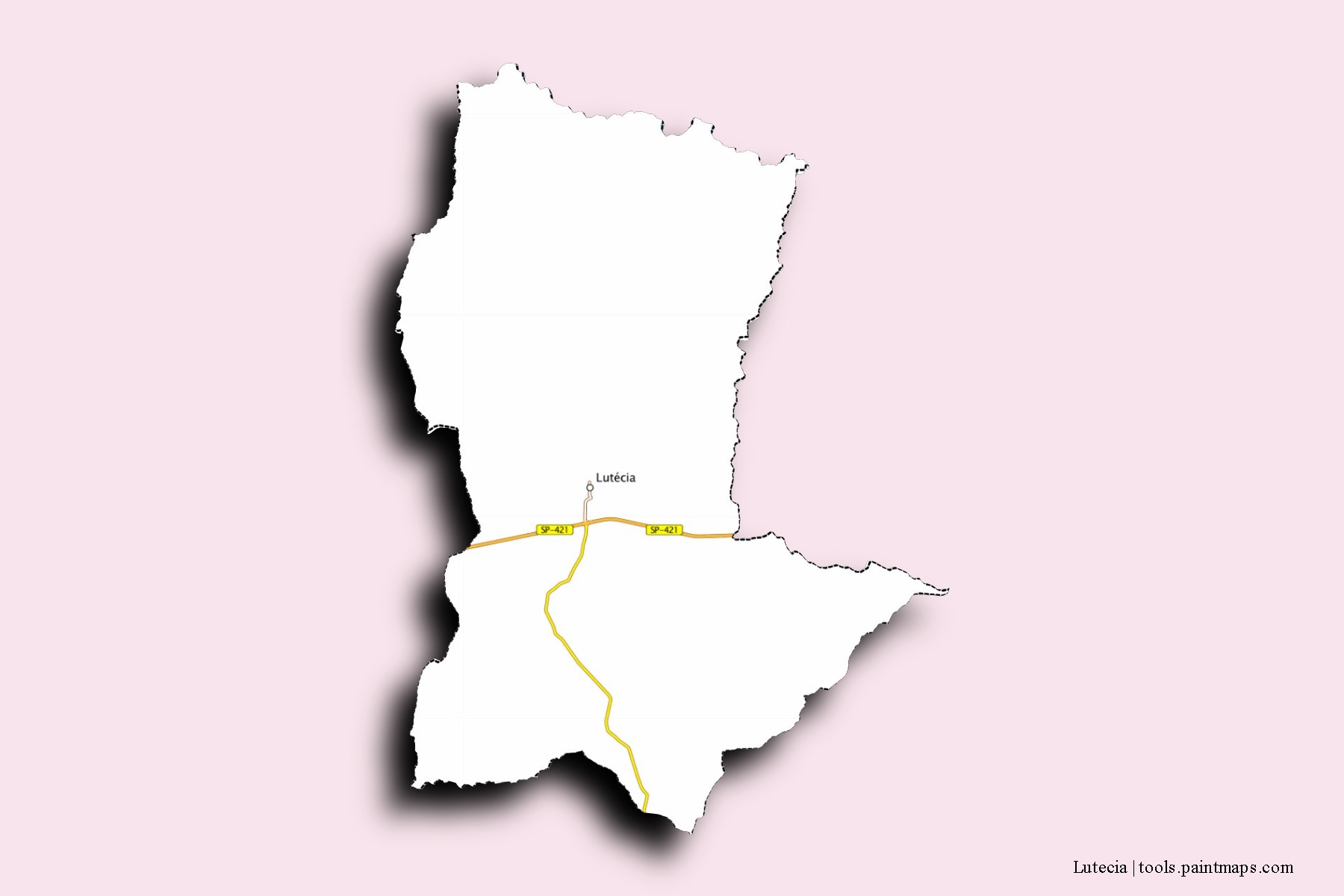 Mapa de barrios y pueblos de Lutecia con efecto de sombra 3D