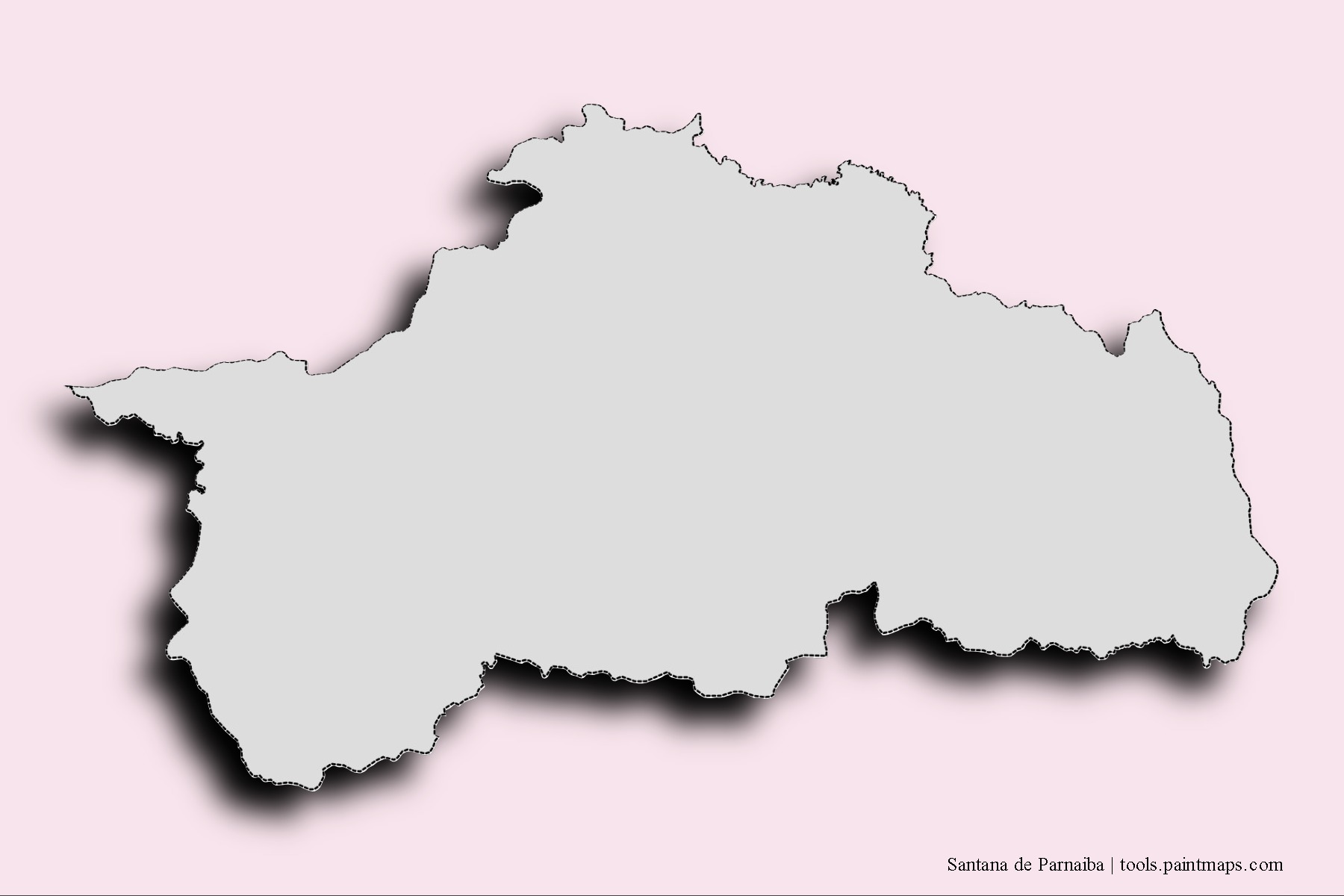 Santana de Parnaiba neighborhoods and villages map with 3D shadow effect