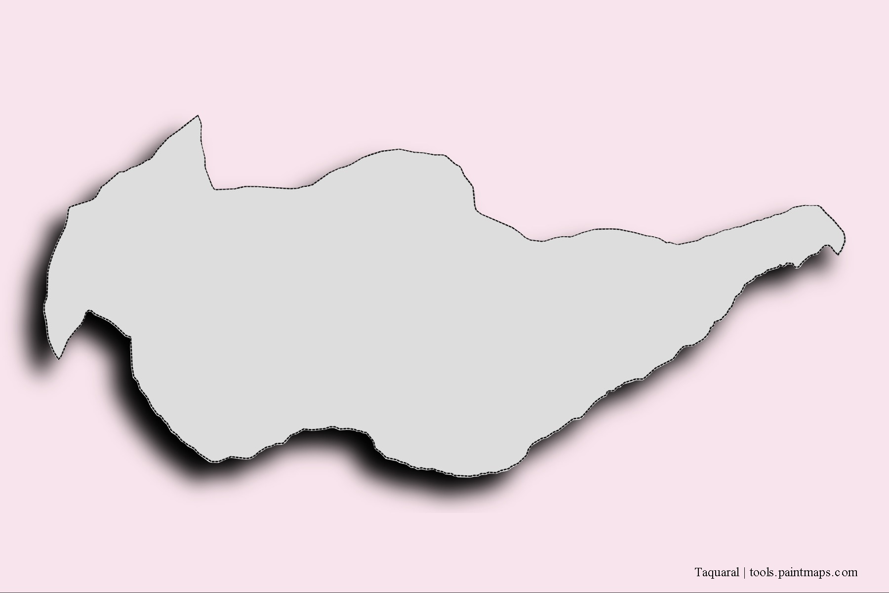 Mapa de barrios y pueblos de Taquaral con efecto de sombra 3D