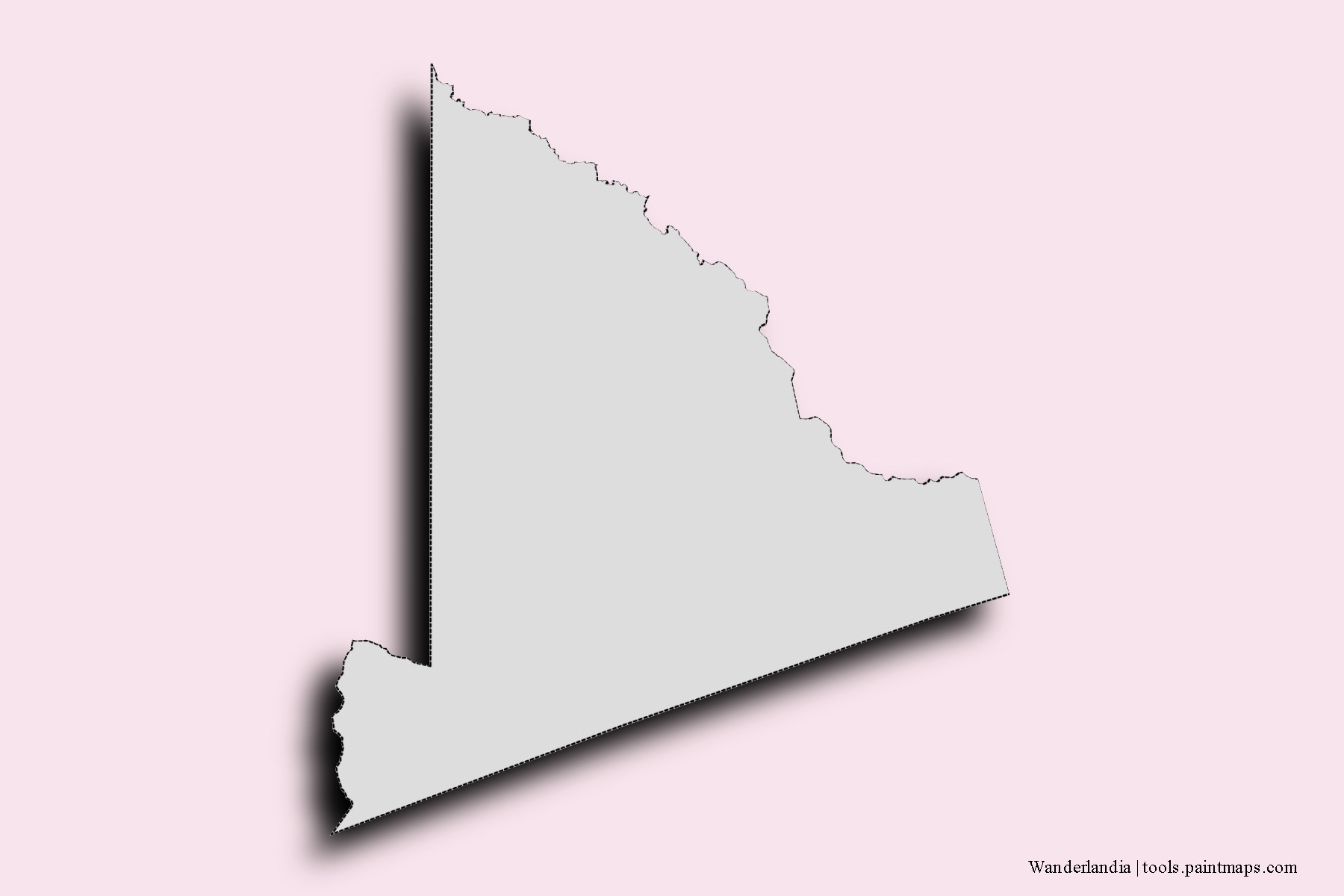 Mapa de barrios y pueblos de Wanderlandia con efecto de sombra 3D