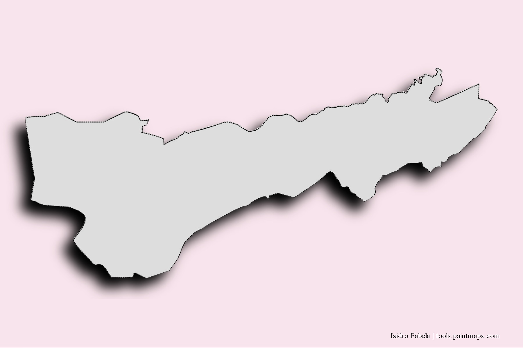 Isidro Fabela neighborhoods and villages map with 3D shadow effect