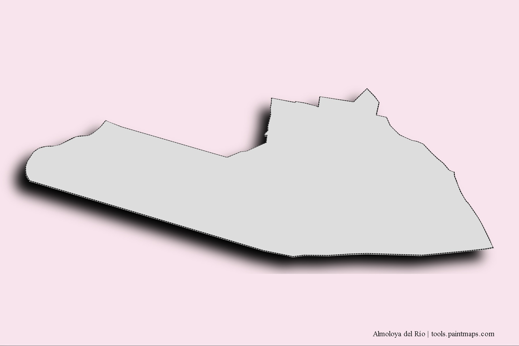 Mapa de barrios y pueblos de Almoloya del Río con efecto de sombra 3D