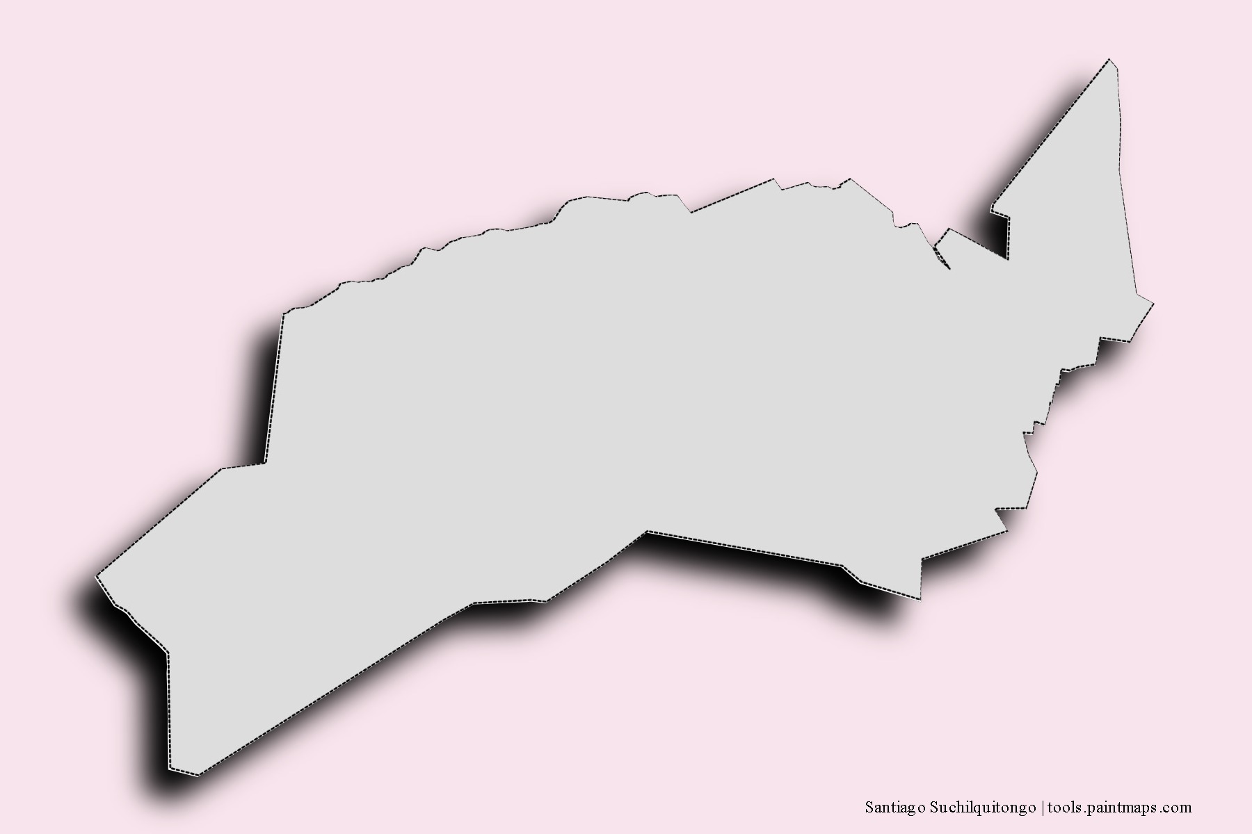 Santiago Suchilquitongo neighborhoods and villages map with 3D shadow effect