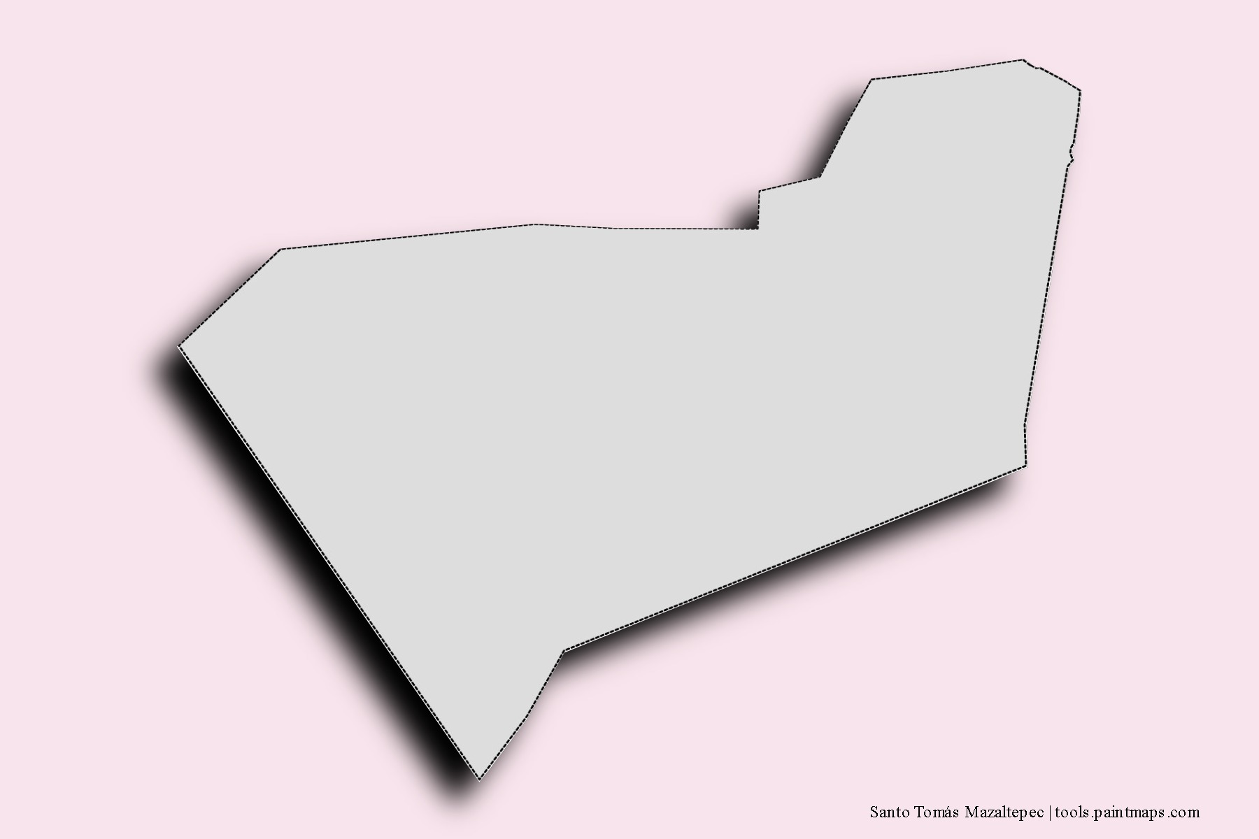 Mapa de barrios y pueblos de Santo Tomás Mazaltepec con efecto de sombra 3D
