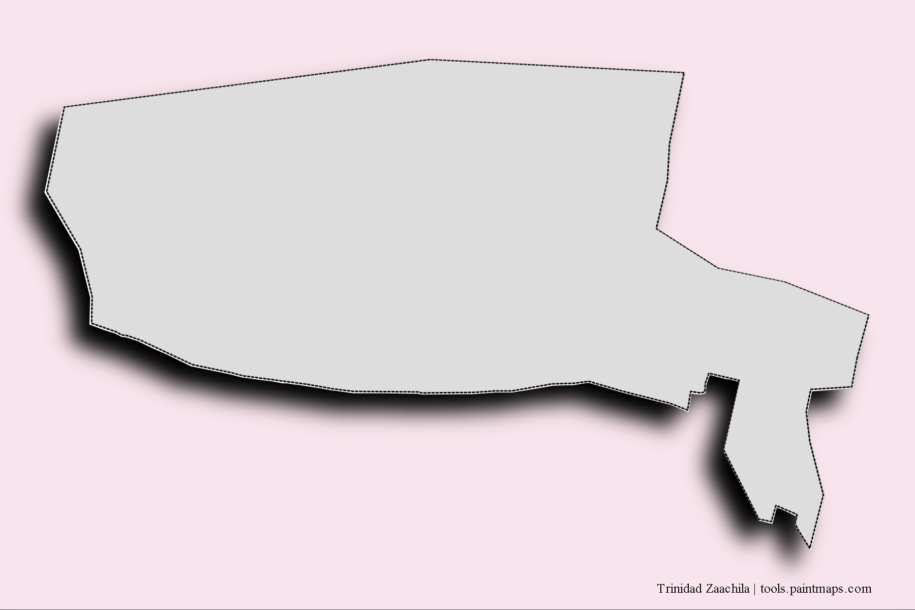 Trinidad Zaachila neighborhoods and villages map with 3D shadow effect