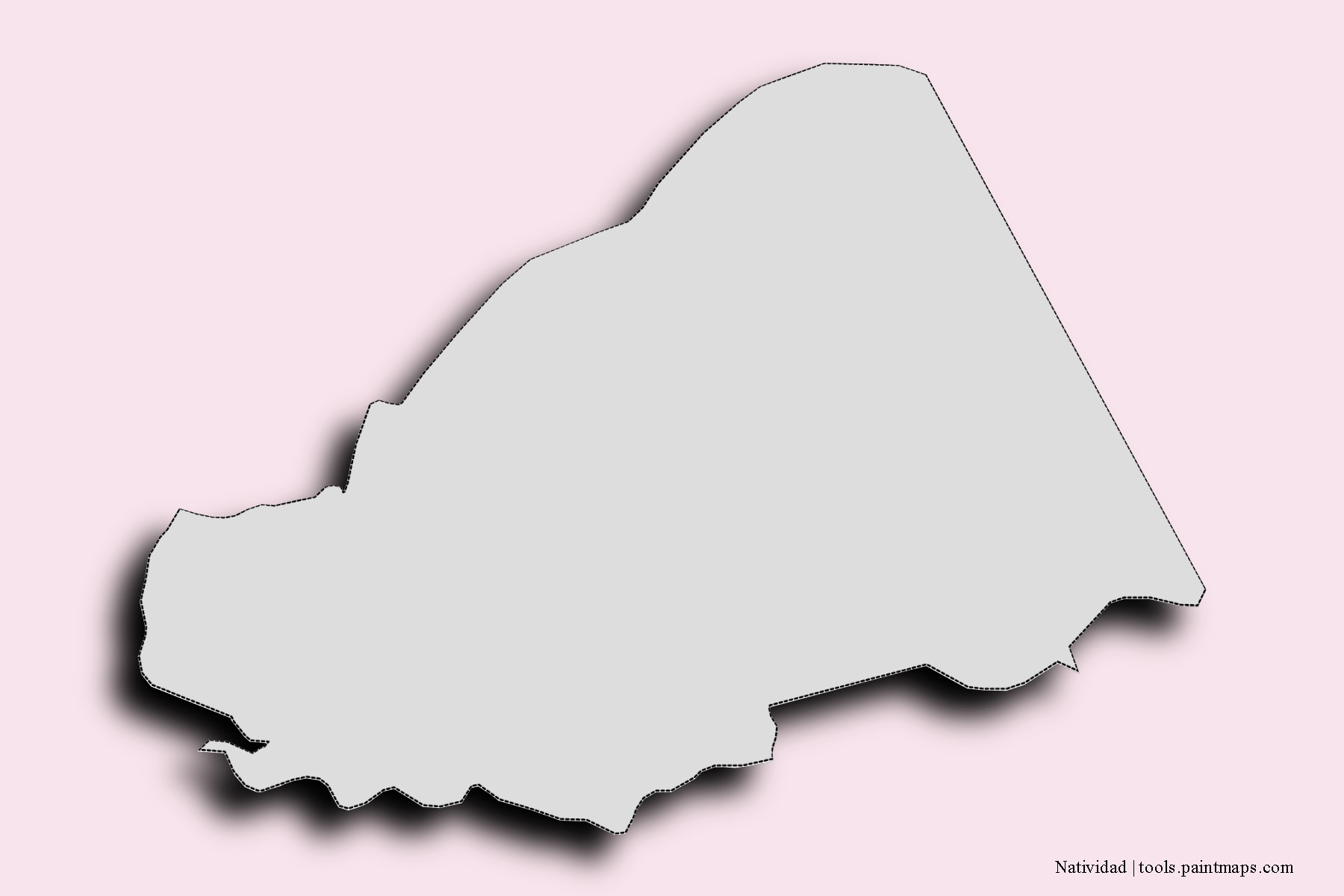 Mapa de barrios y pueblos de Natividad con efecto de sombra 3D