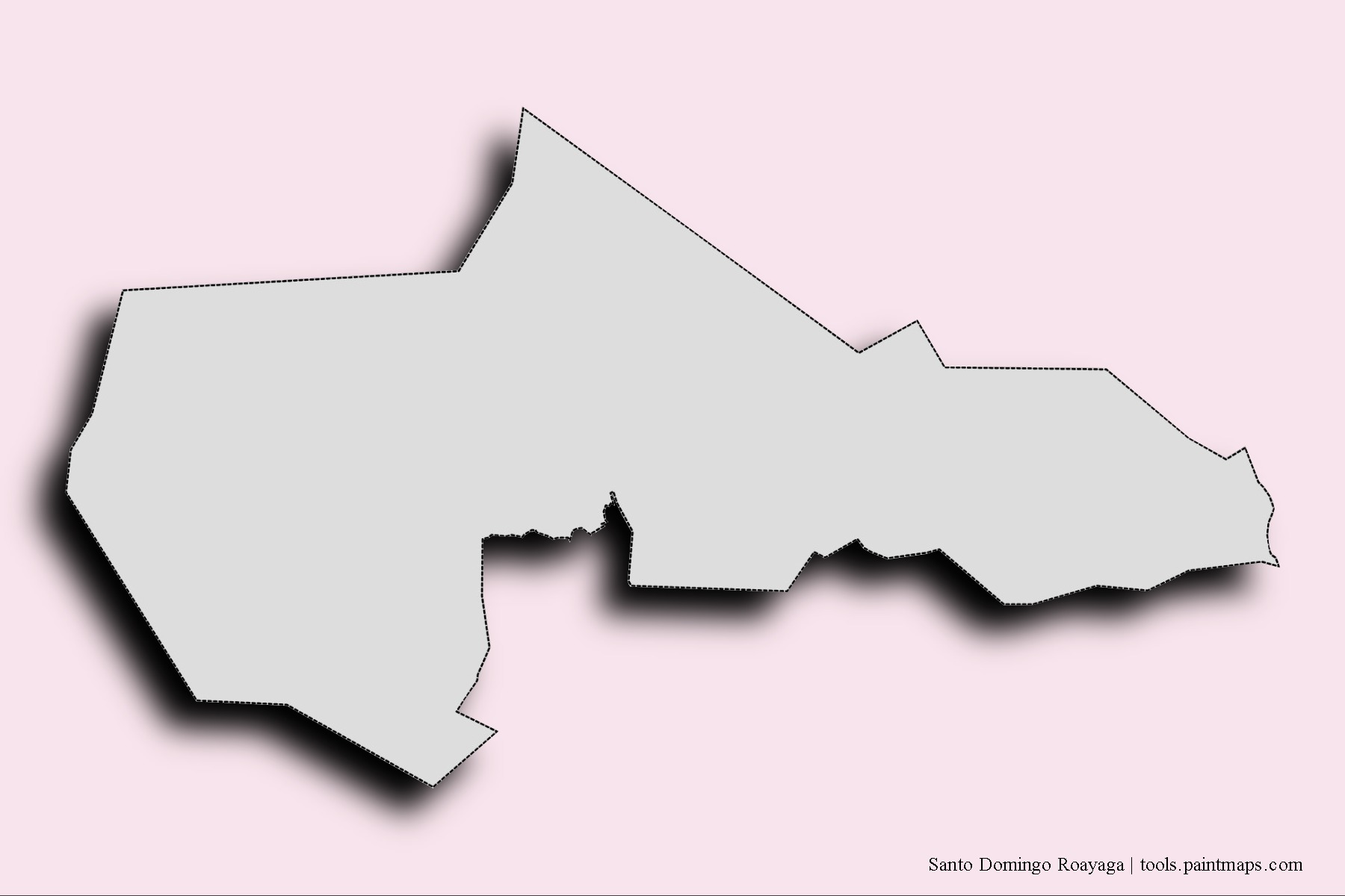 Santo Domingo Roayaga neighborhoods and villages map with 3D shadow effect