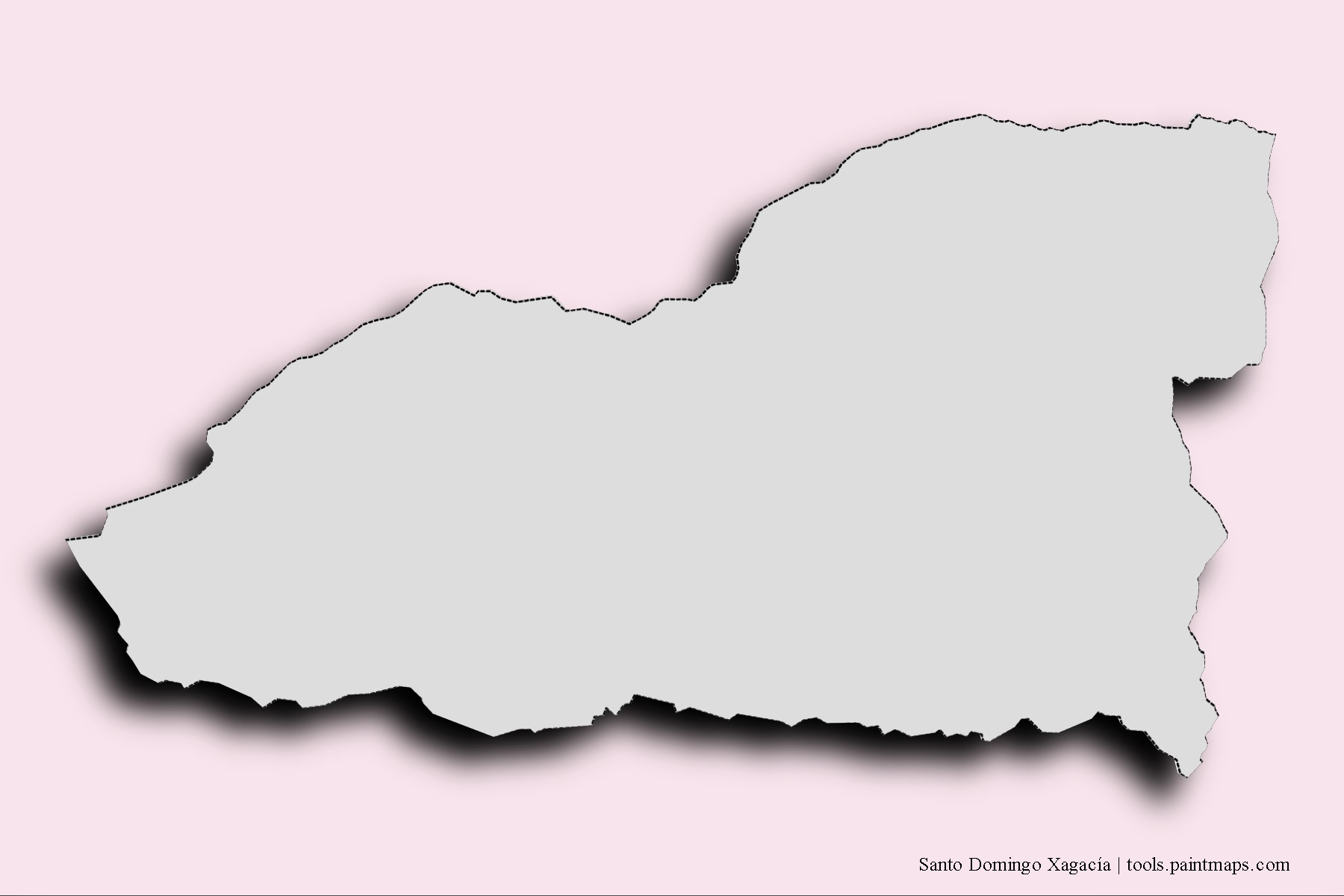 Santo Domingo Xagacía neighborhoods and villages map with 3D shadow effect