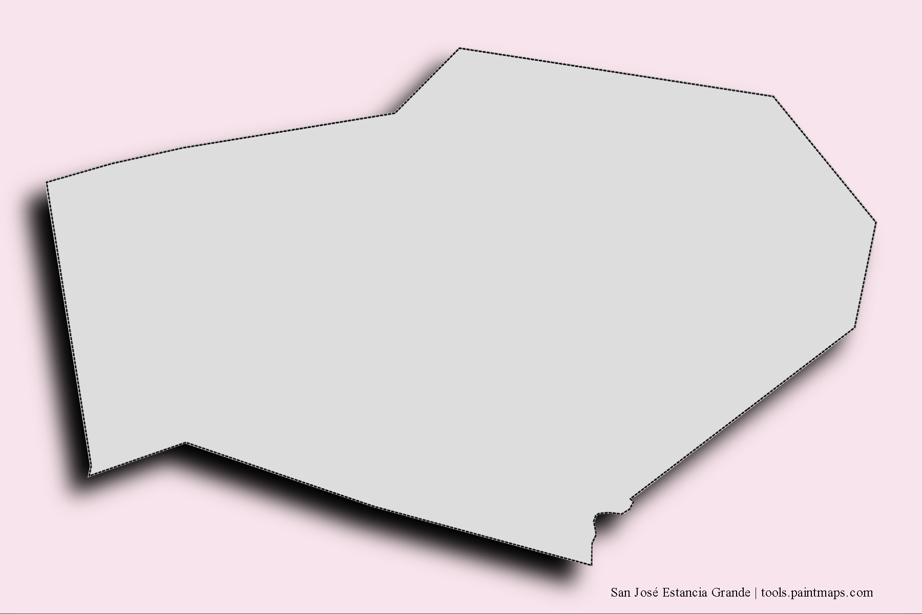 Mapa de barrios y pueblos de San José Estancia Grande con efecto de sombra 3D