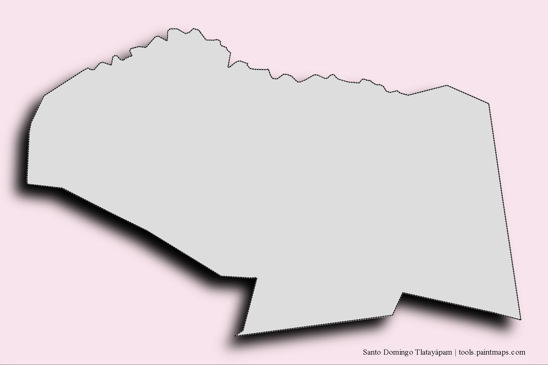 Mapa de barrios y pueblos de Santo Domingo Tlatayápam con efecto de sombra 3D