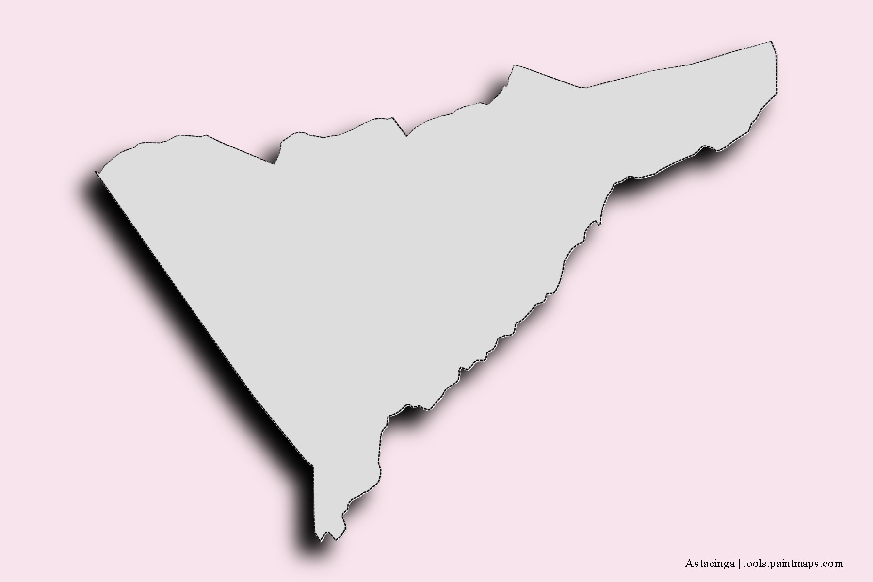 Mapa de barrios y pueblos de Astacinga con efecto de sombra 3D