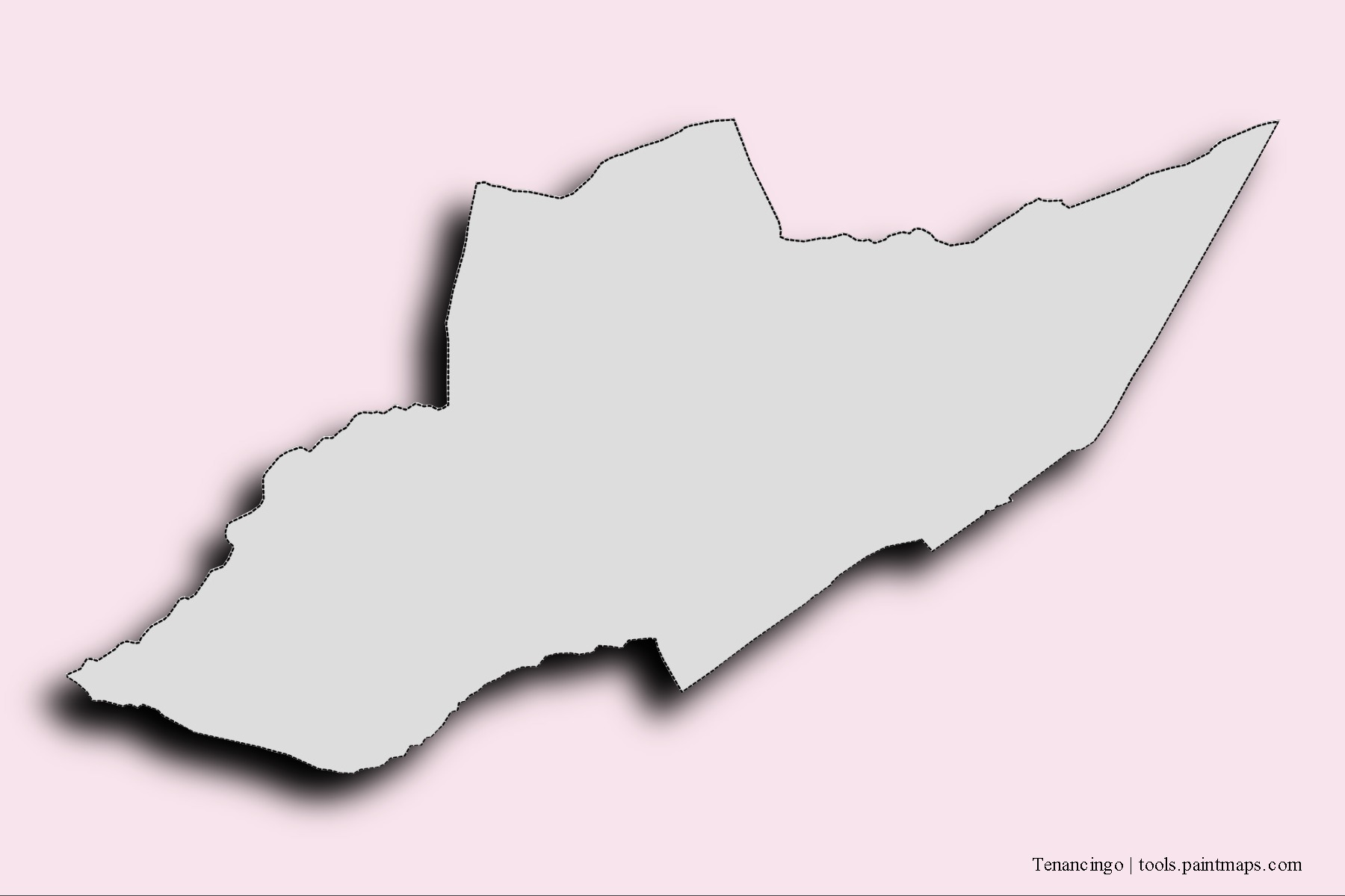 Mapa de barrios y pueblos de Tenancingo con efecto de sombra 3D